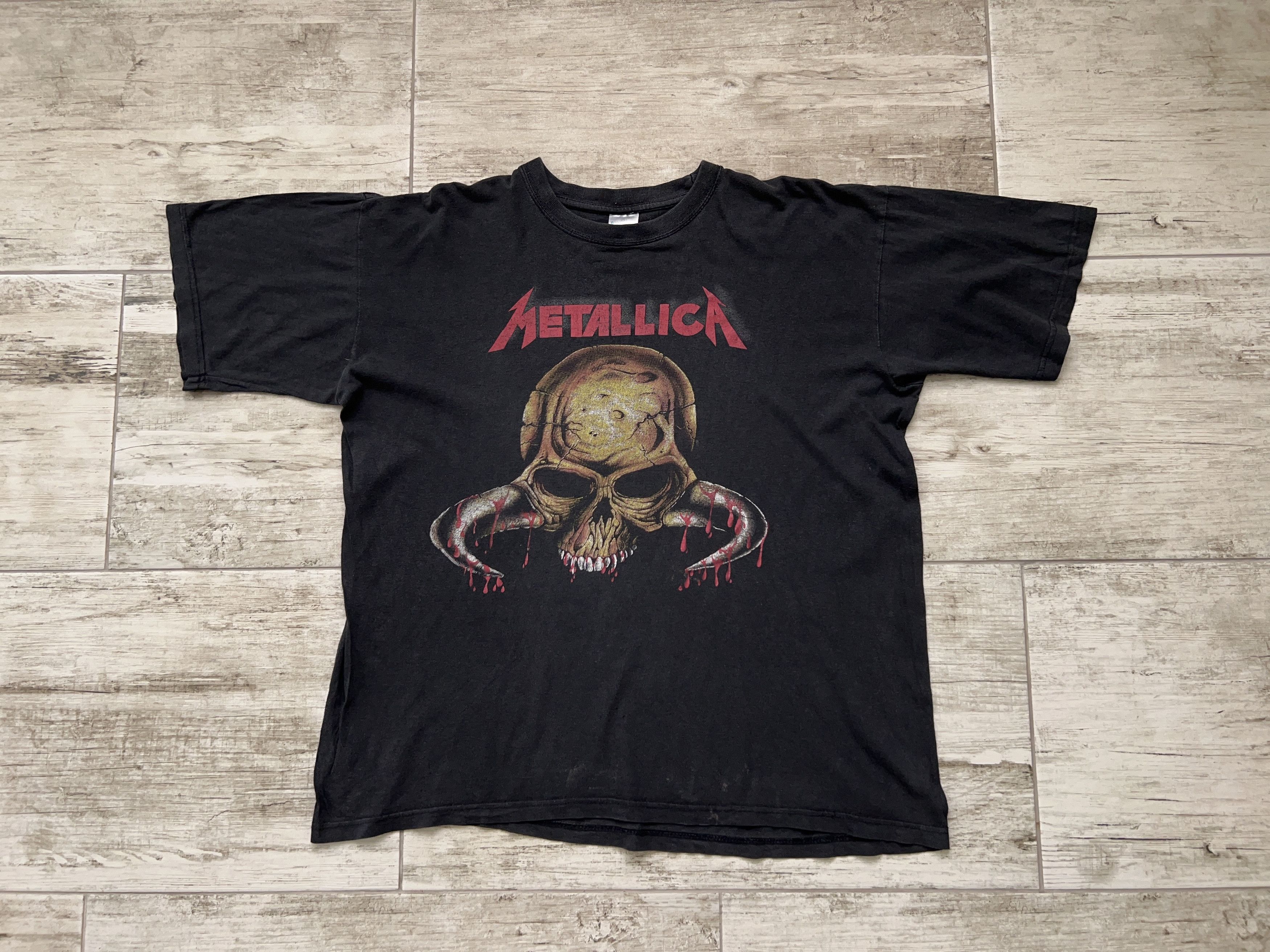 Vintage Metallica Skeleton Rock Band T Shirt Black Cotton Xl Xxl Hoodie, Sweatshirt | PodTeesHub.com