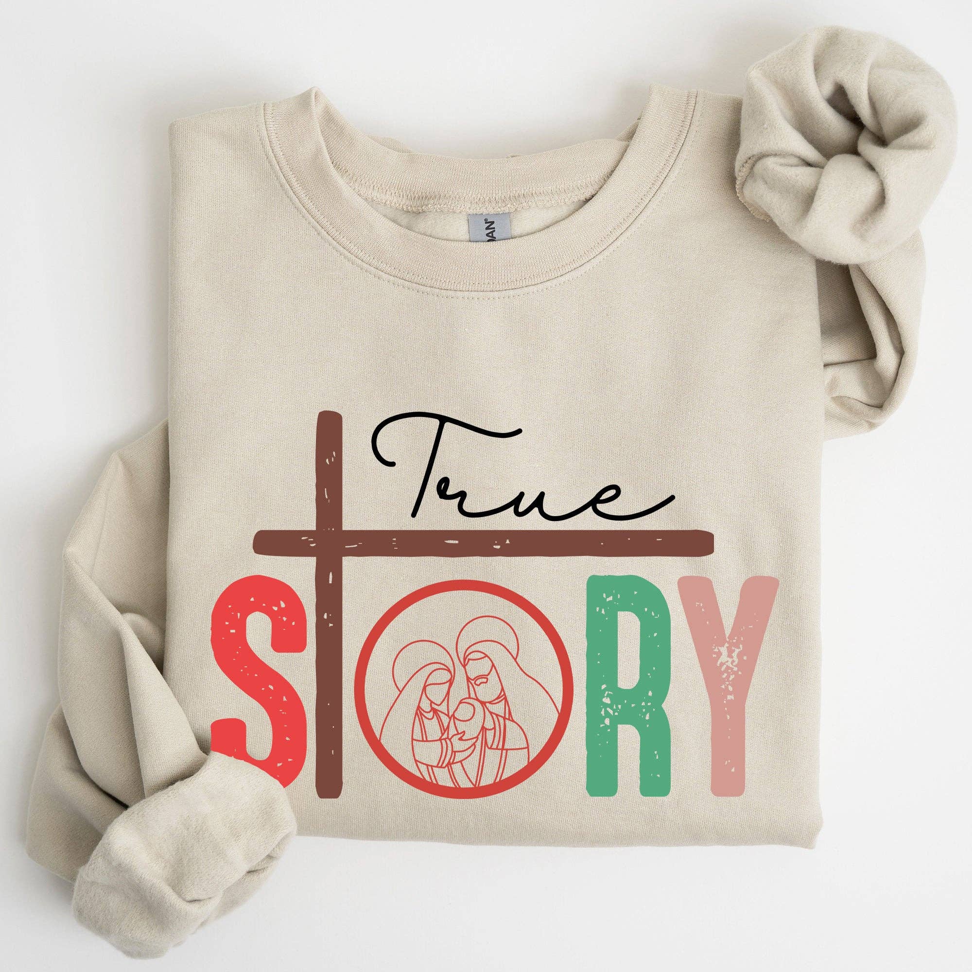 True Story, Cross, Nativity, Christmas Religious Sweatshirt T-Shirts, Hoodie | PodTeesHub.com
