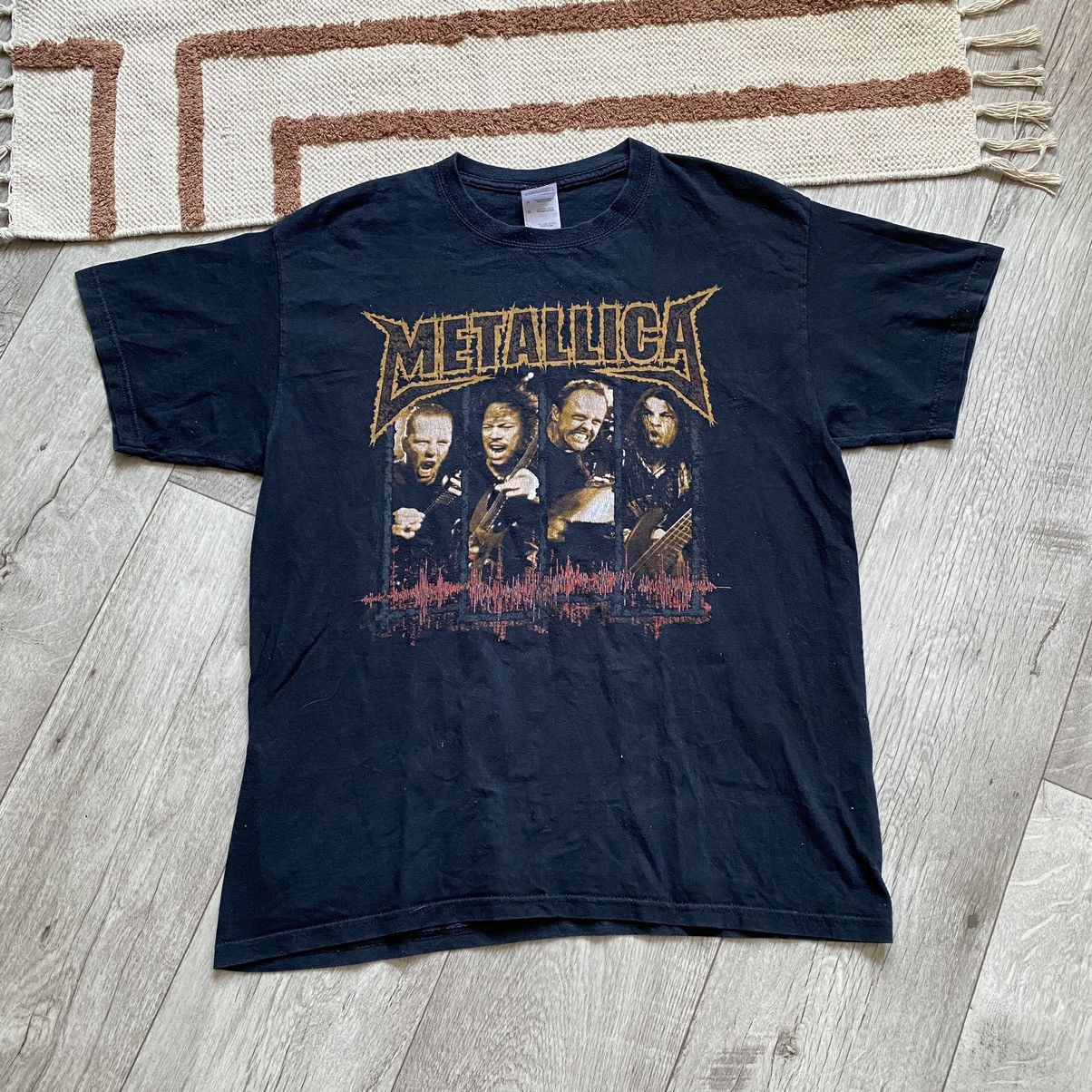 Band Tees Vintage Metallica Faces Print Faded T Shirt Hoodie, Sweatshirt | PodTeesHub.com