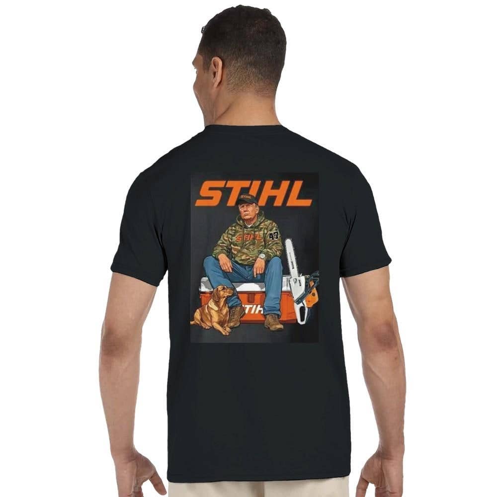 Donald Trump Stihl Chainsaw Arborist T-Shirt For Men Hoodie, Sweatshirt | PodTeesHub.com