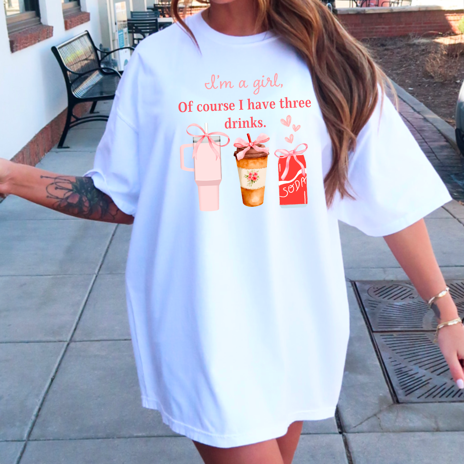 I’M A Girl | Preppy | Coquette Comfort Color Graphic Tee Hoodie, Sweatshirt | PodTeesHub.com