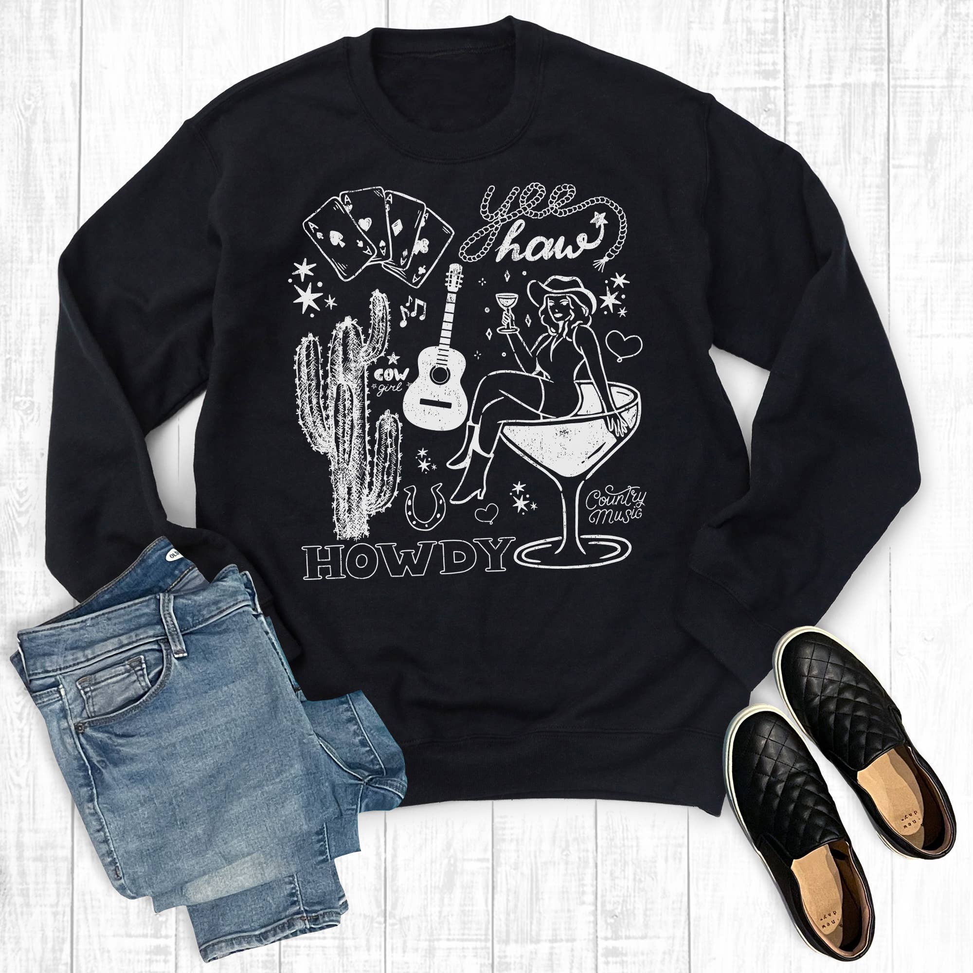 Western Cowgirl Yeehaw Howdy Sweatshirt T-Shirts, Hoodie | PodTeesHub.com