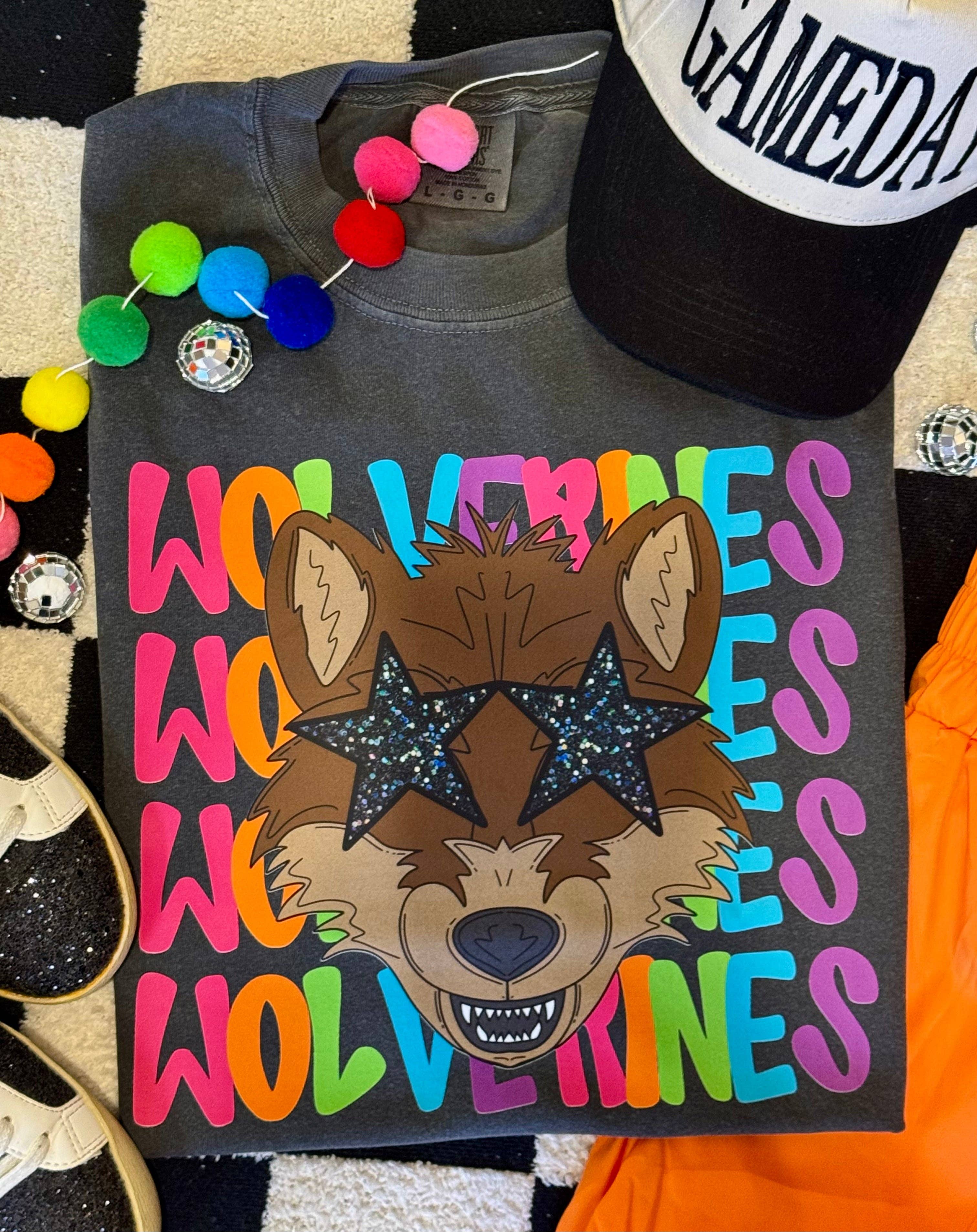 Wolverines Neon Mascot Tee Hoodie, Sweatshirt | PodTeesHub.com