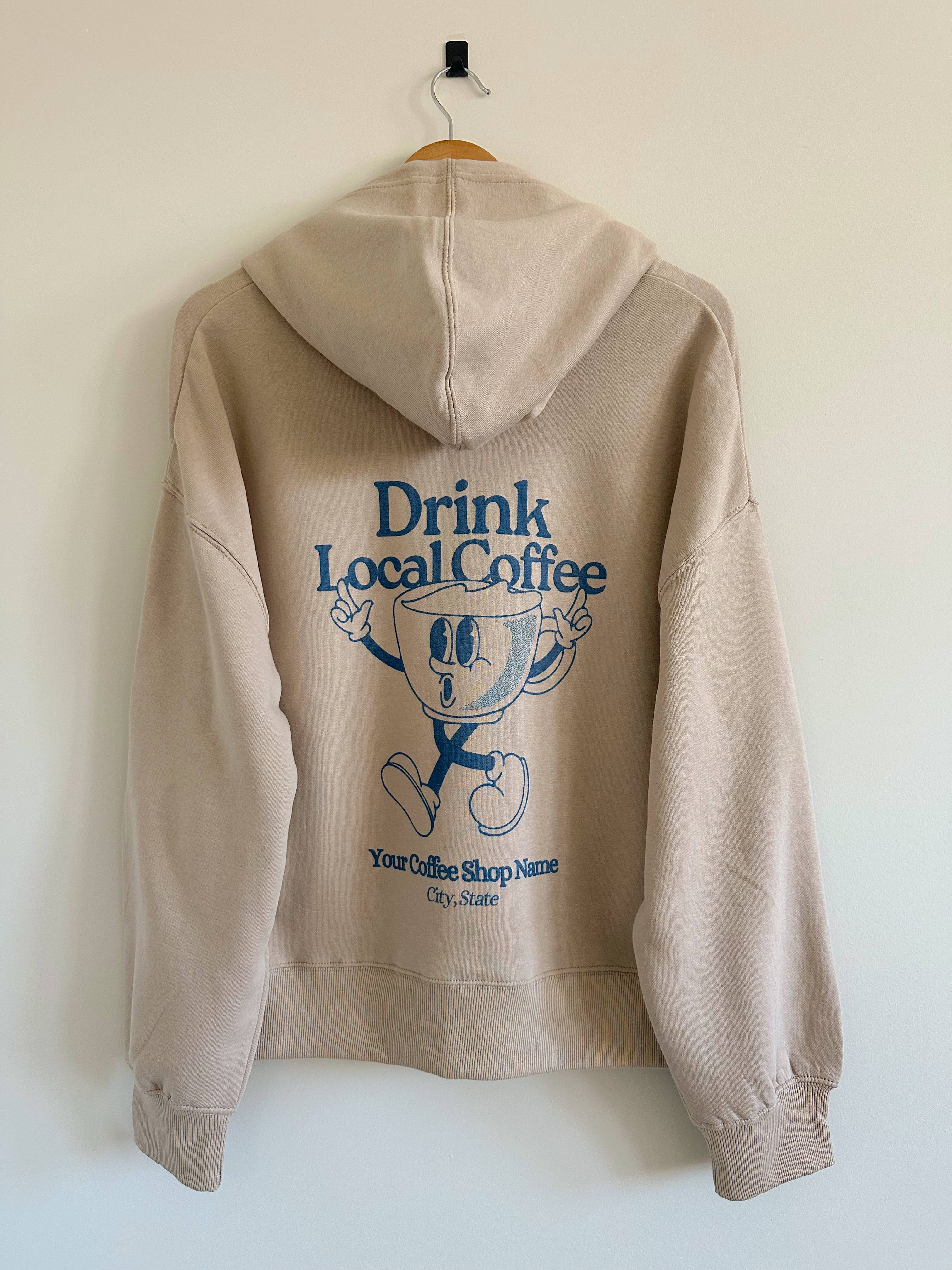 Drink Local Coffee Retro Man - Hoodie T-Shirts, Sweatshirt | PodTeesHub.com