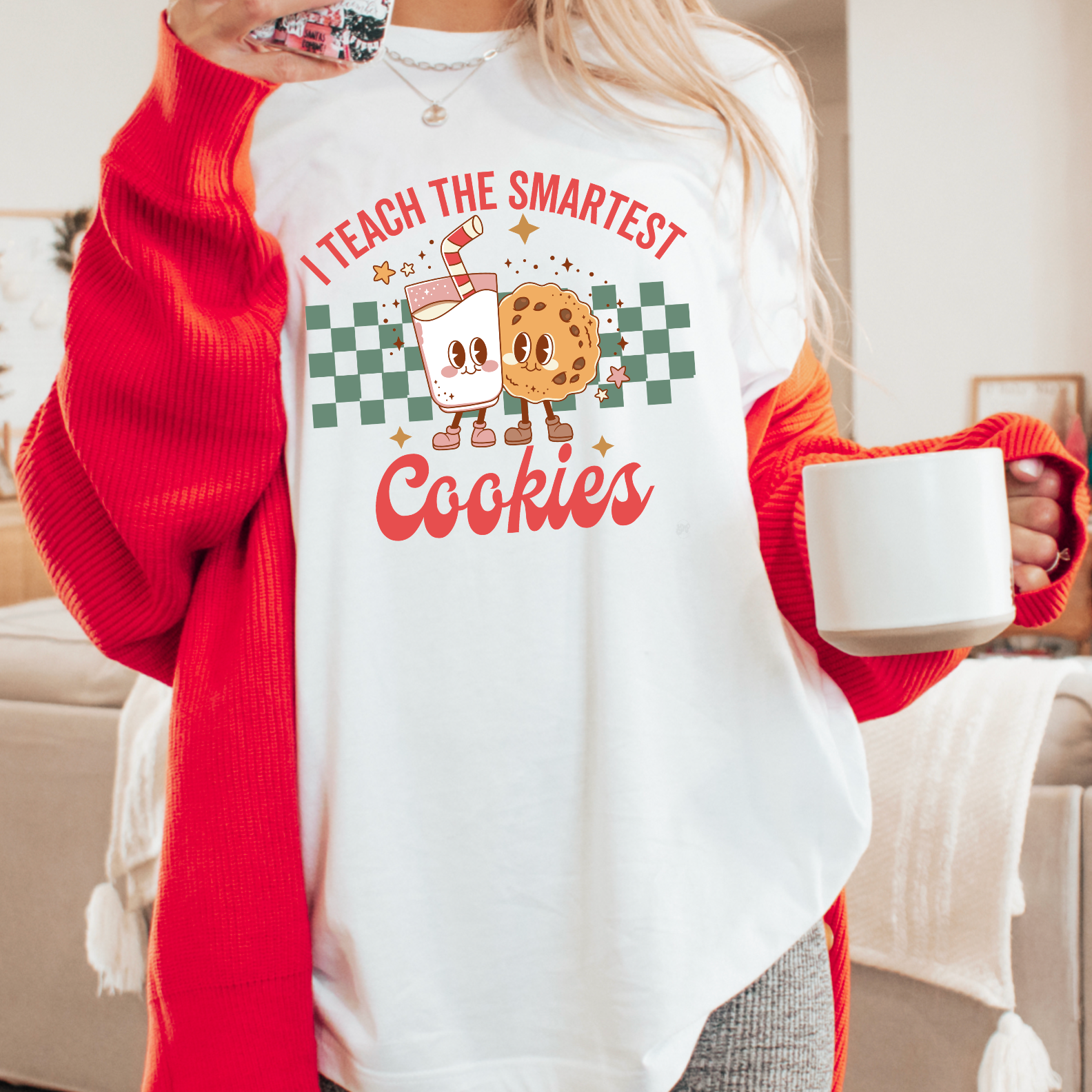 I Teach the Smartest Cookies Christmas Gildan Graphic Tee Hoodie, Sweatshirt | PodTeesHub.com