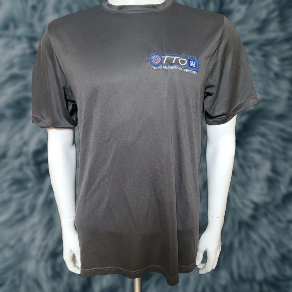 Vintage Uaw Gm Toledo Transmission Operations Performance T Shirt Large Gray Crew Neck Short Hoodie, Sweatshirt