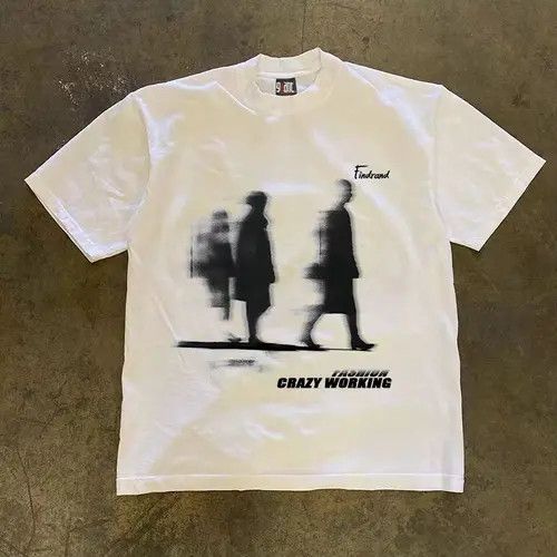Japanese Brand Hip Hop Walking Man Shadow Print Short Sleeve T Shirt Hoodie, Sweatshirt | PodTeesHub.com