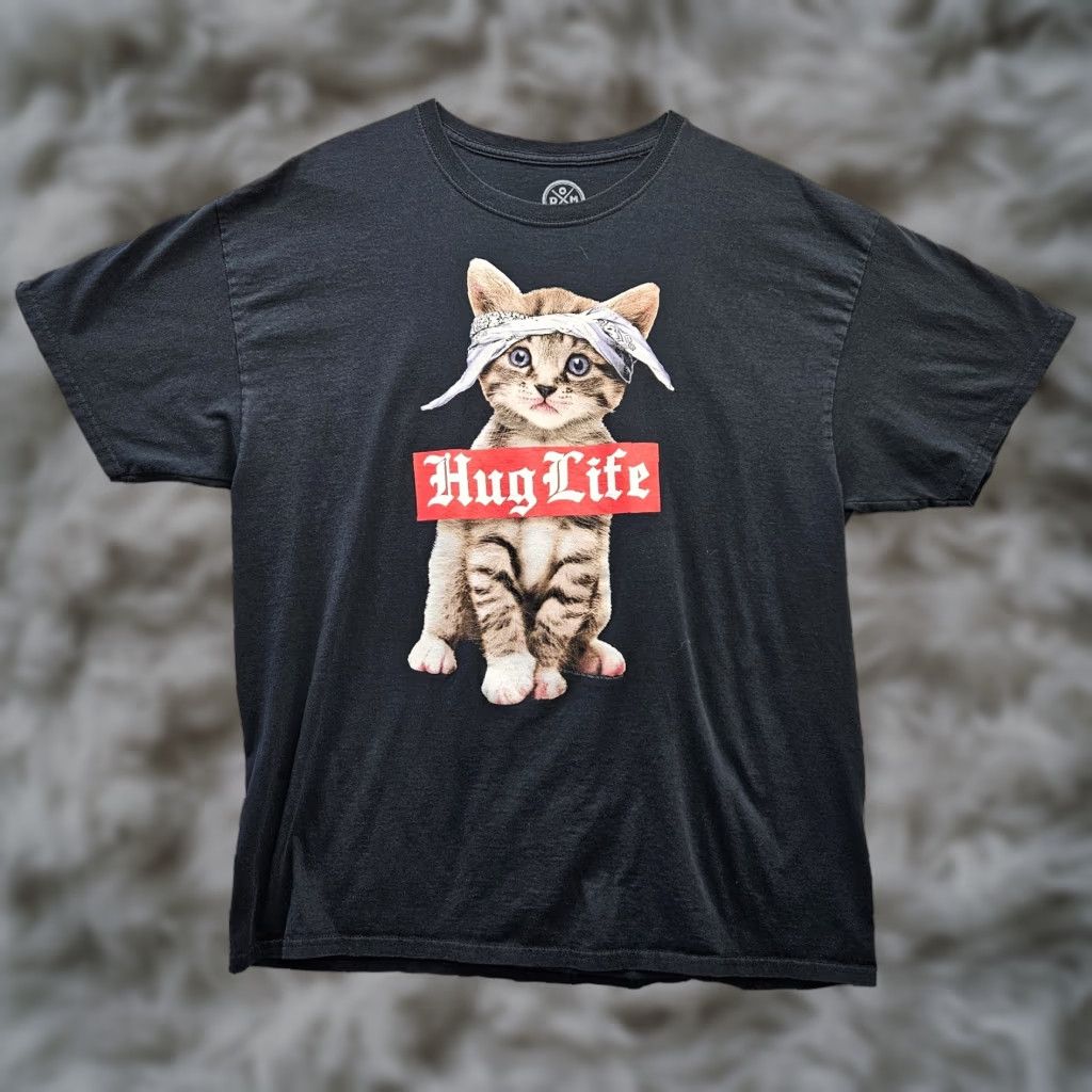 Vintage Dom Shirt Adult Xl Black Cat Hug Life Parody Hip Hop Kitten Bandana Mens Hoodie, Sweatshirt | PodTeesHub.com