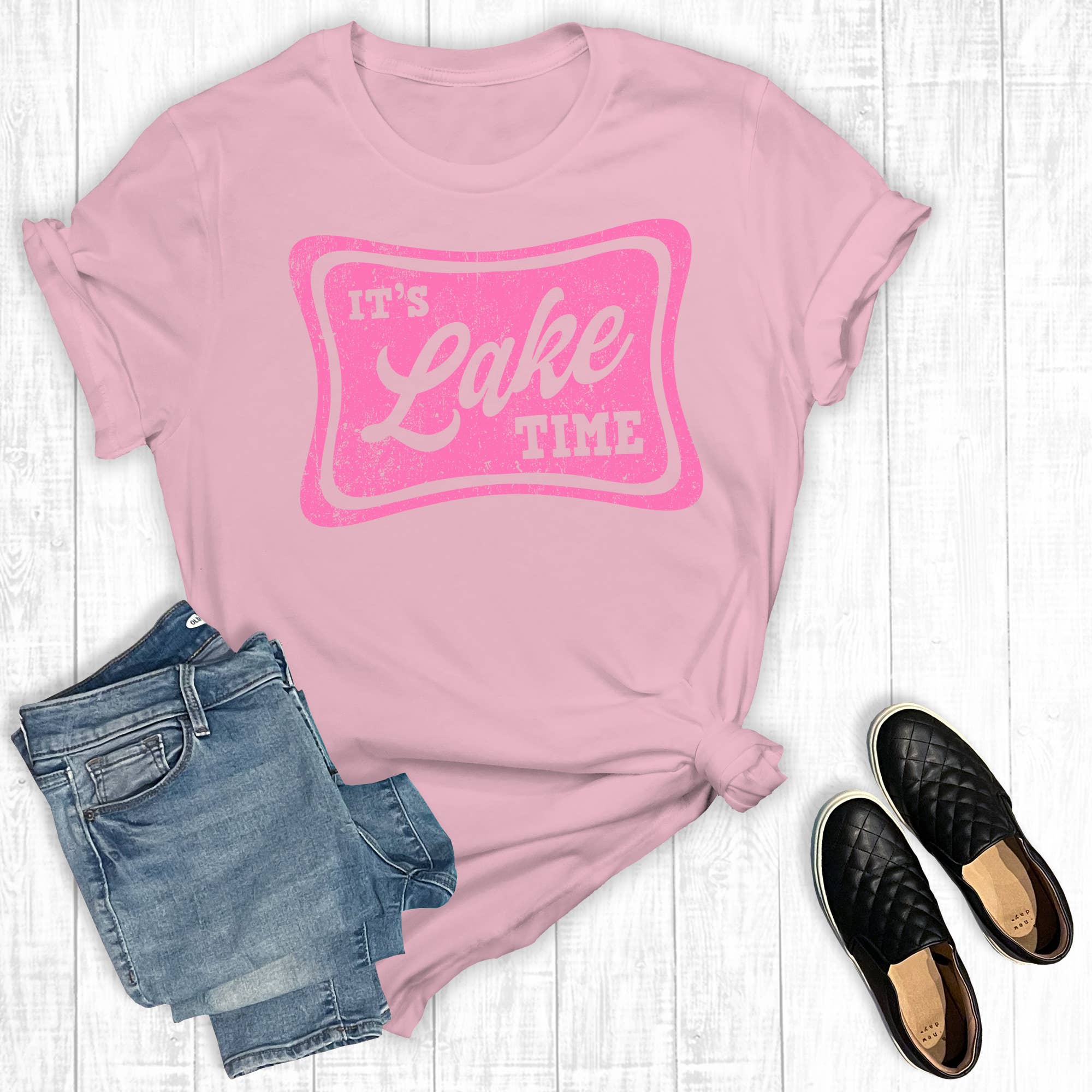 Summer It's Lake Time Graphic Tee Hoodie, Sweatshirt | PodTeesHub.com