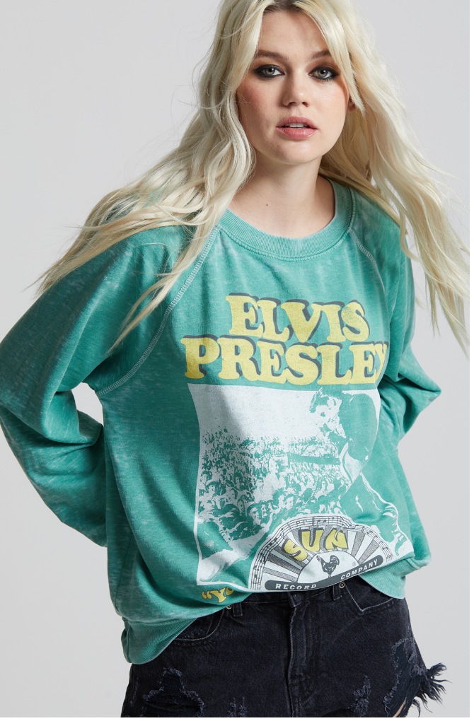302157 - 930 Sun Records X Elvis Ls Burnout Sweatshirt T-Shirts, Hoodie | PodTeesHub.com