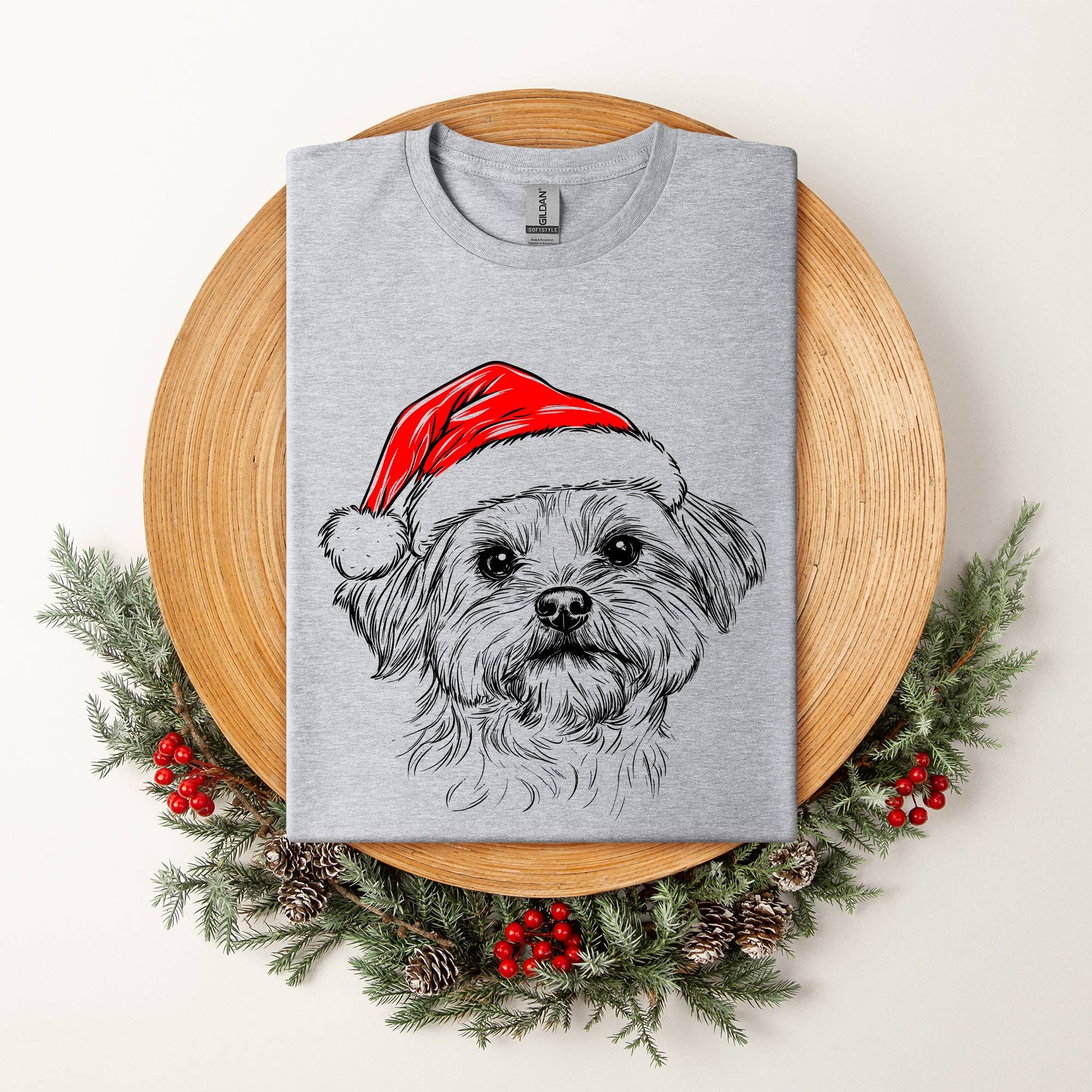 Maltese, Santa, Dog, Christmas, Dog Lover, Pet T-Shirt Hoodie, Sweatshirt | PodTeesHub.com