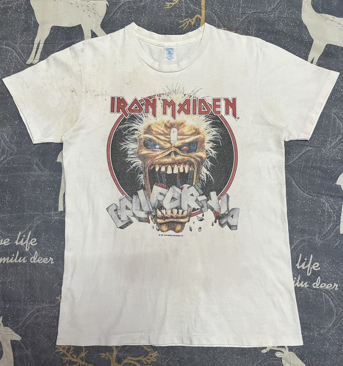 Maiden Vintage Iron Maiden 1988 California Tee Hoodie, Sweatshirt | PodTeesHub.com