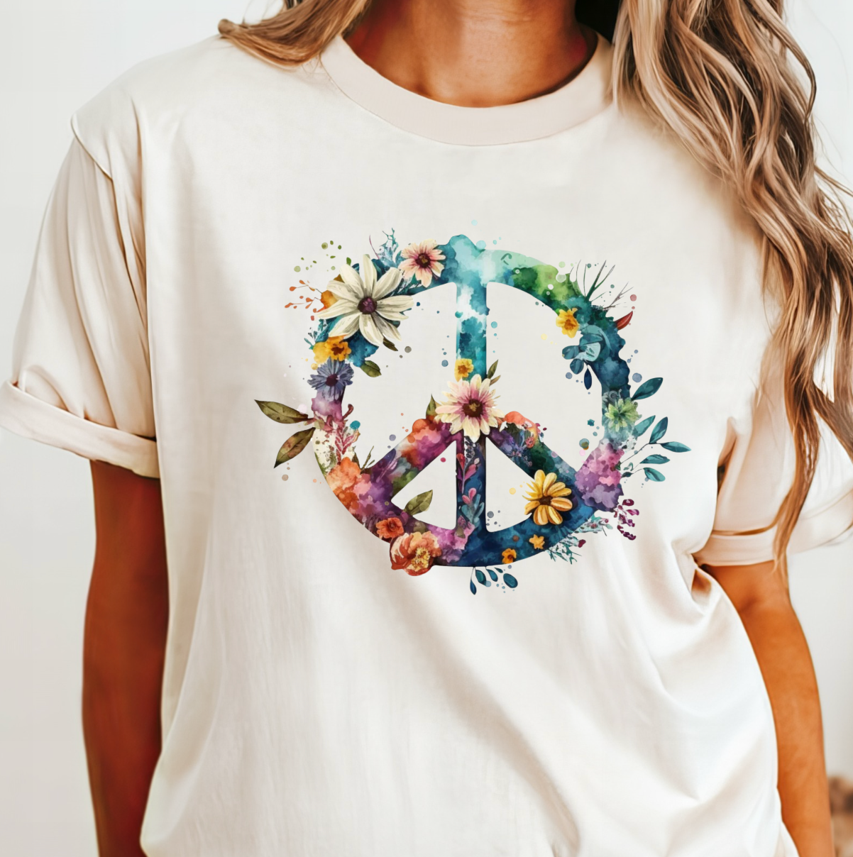 Peace Sign Comfort Color Tee Hoodie, Sweatshirt | PodTeesHub.com