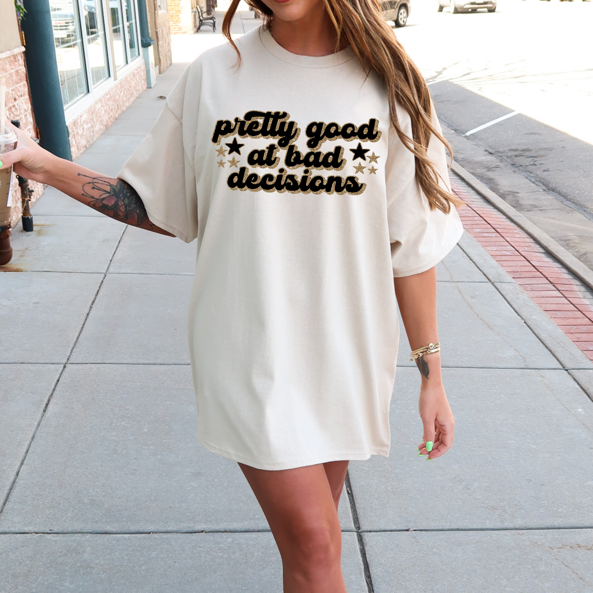 Pretty Good At Bad Decisions Grunge Preppy Graphic Tee Hoodie, Sweatshirt | PodTeesHub.com