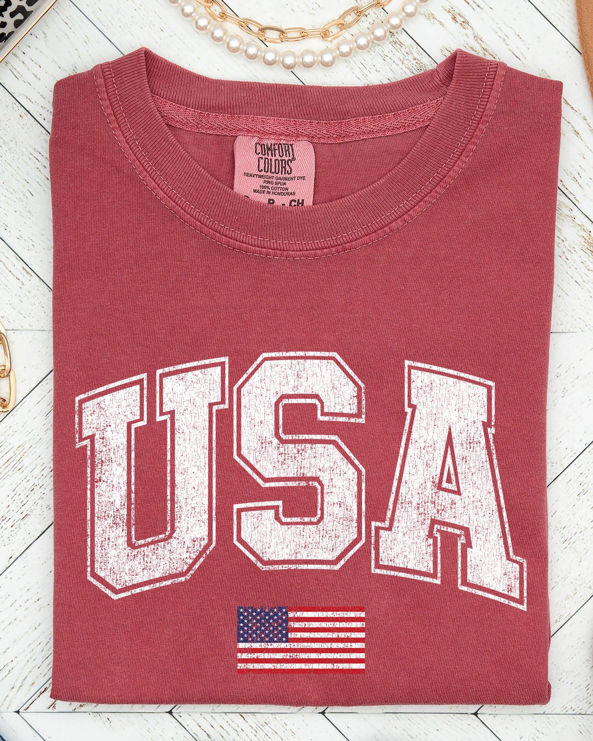 USA, Flag, Collegiate, Varsity, Olympics, Patriotic Shirt Hoodie, Sweatshirt | PodTeesHub.com