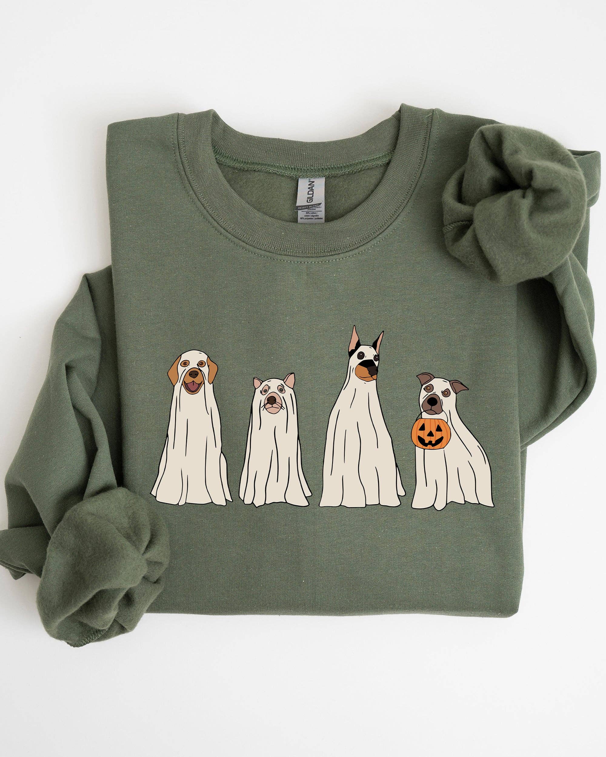 Spooky Ghost Dogs, Bathroom, Aesthetic Halloween Sweatshirt T-Shirts, Hoodie | PodTeesHub.com