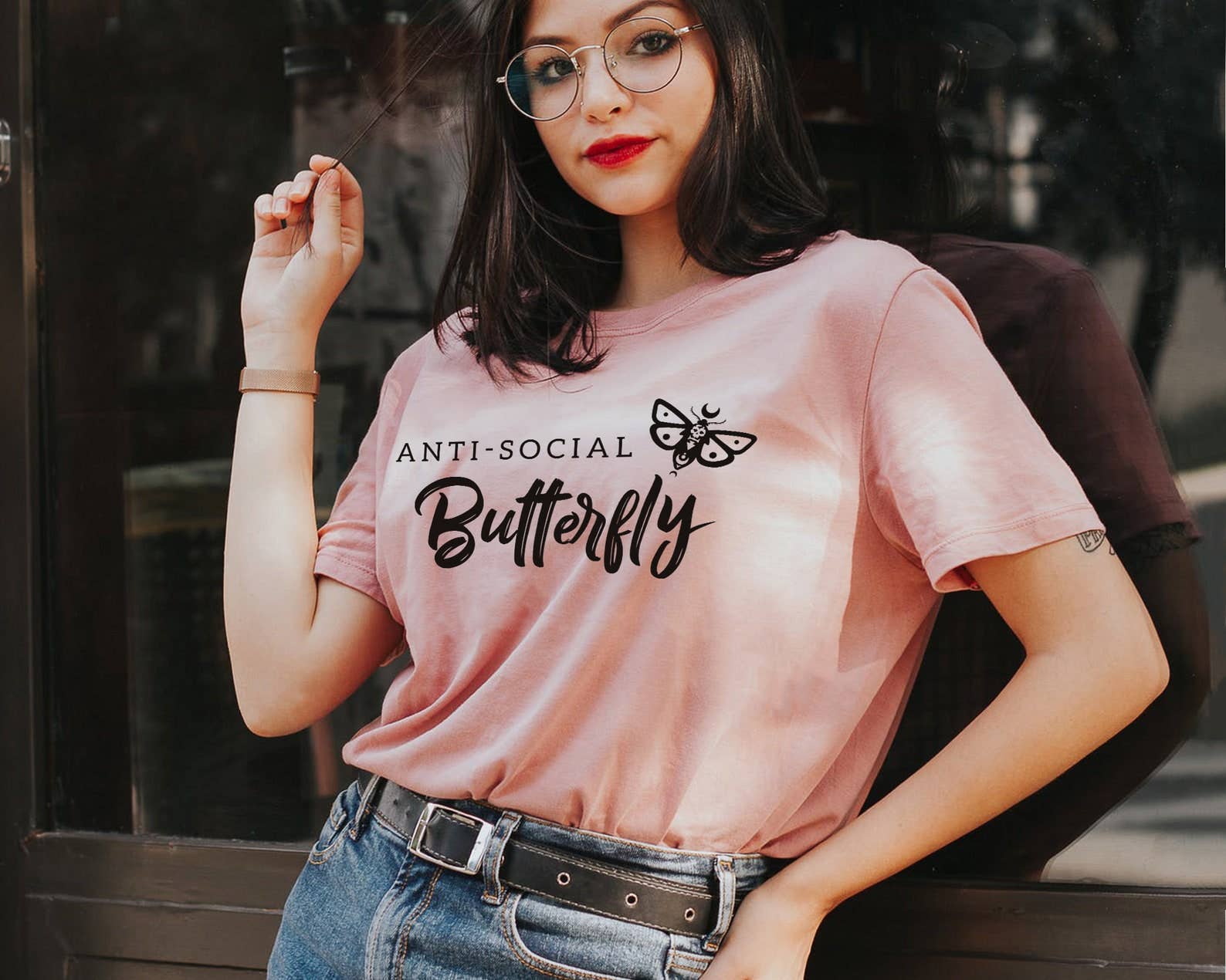 Anti-Social Butterfly T-Shirt Hoodie, Sweatshirt | PodTeesHub.com