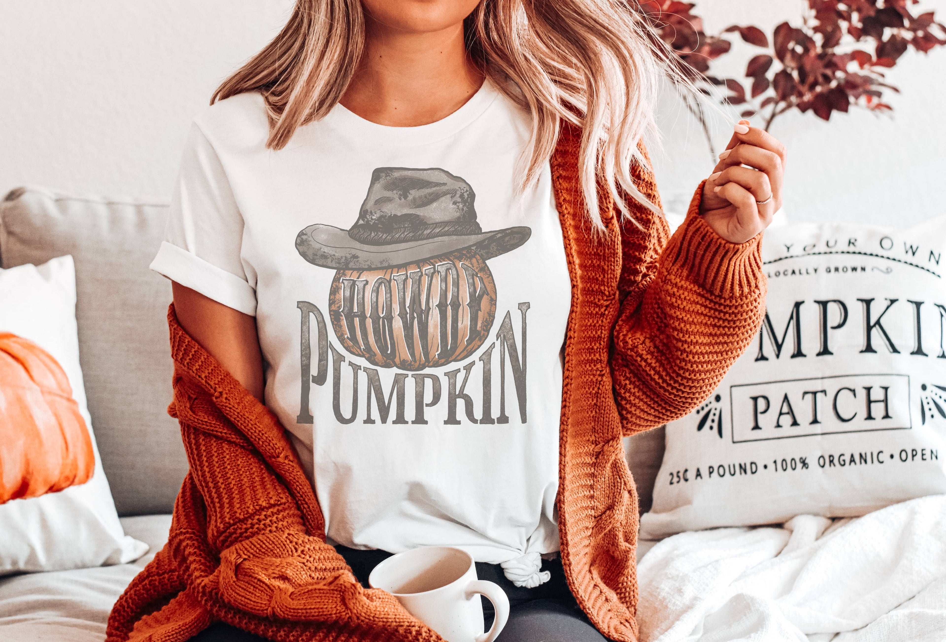 Howdy Pumpkin Western | Pumpkin Fall Shirt | Graphic Tees Hoodie, Sweatshirt | PodTeesHub.com