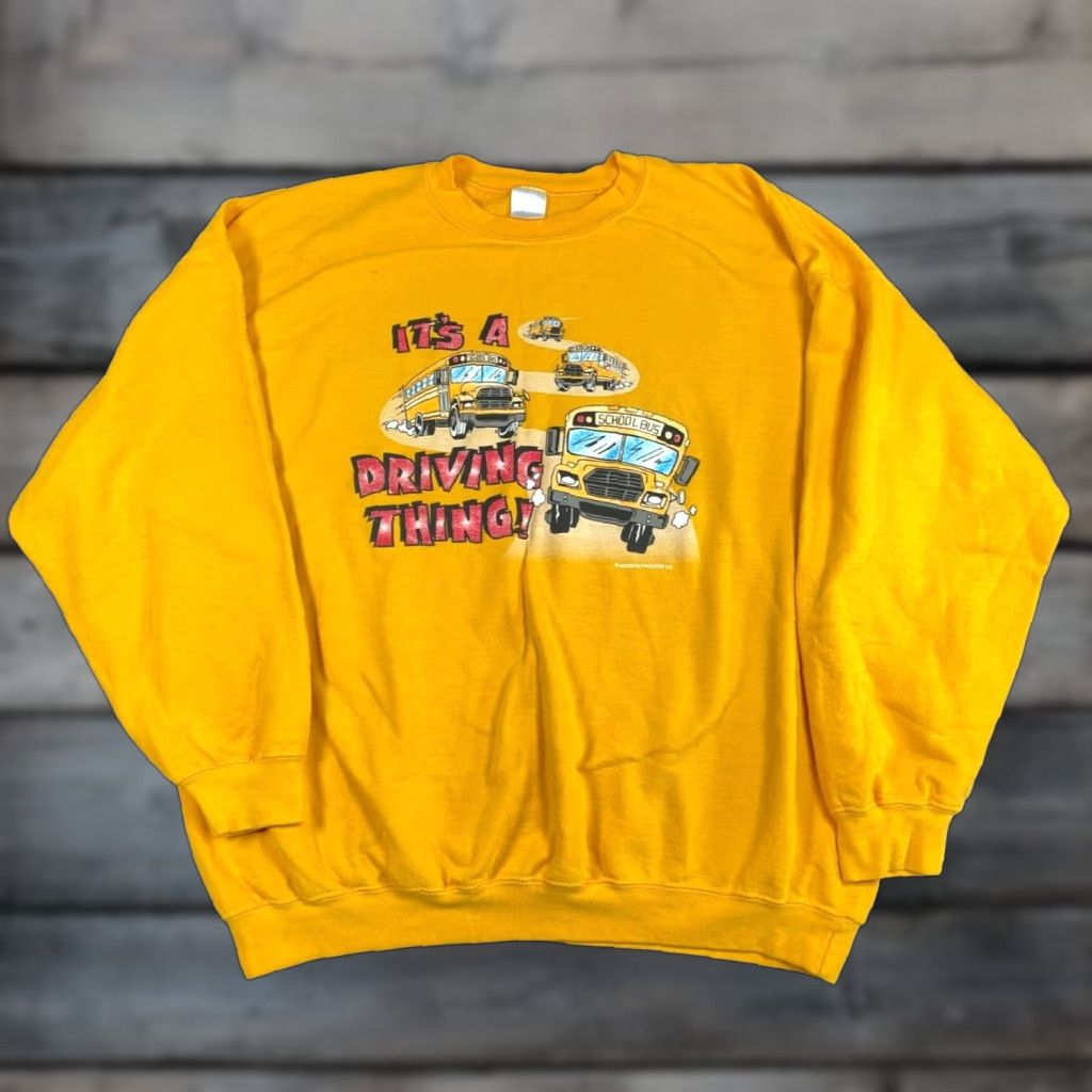 Vintage School Bus 2xl Yellow Heavyweight Retro T-Shirts, Hoodie, Sweatshirt