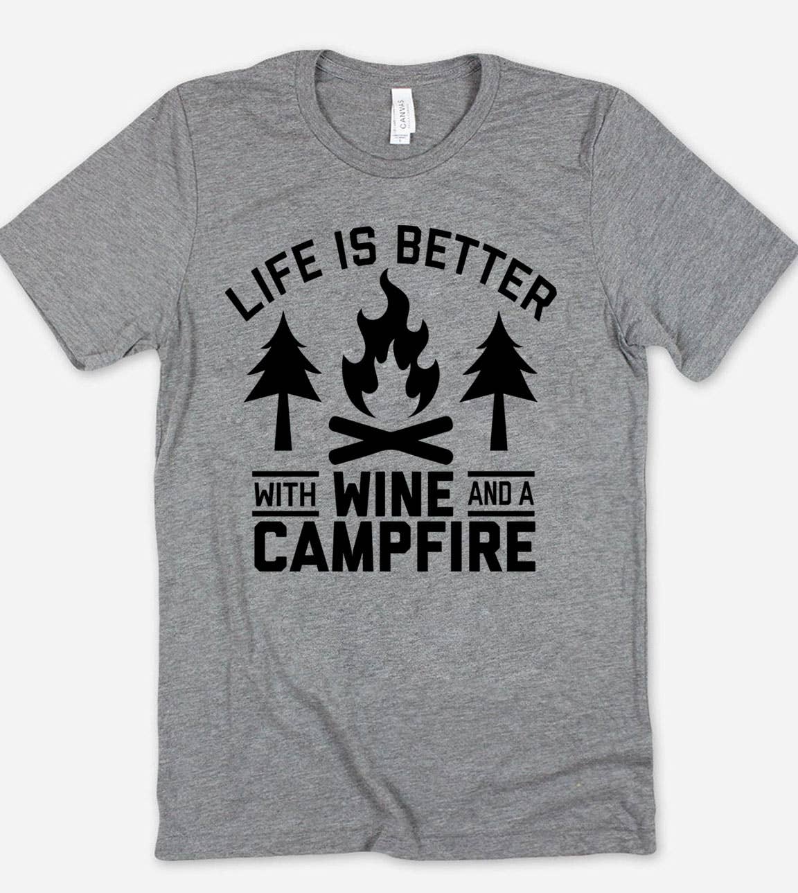 Life Is Better with Wine - Wine Camping Fun Fire  T-Shirt Hoodie, Sweatshirt | PodTeesHub.com