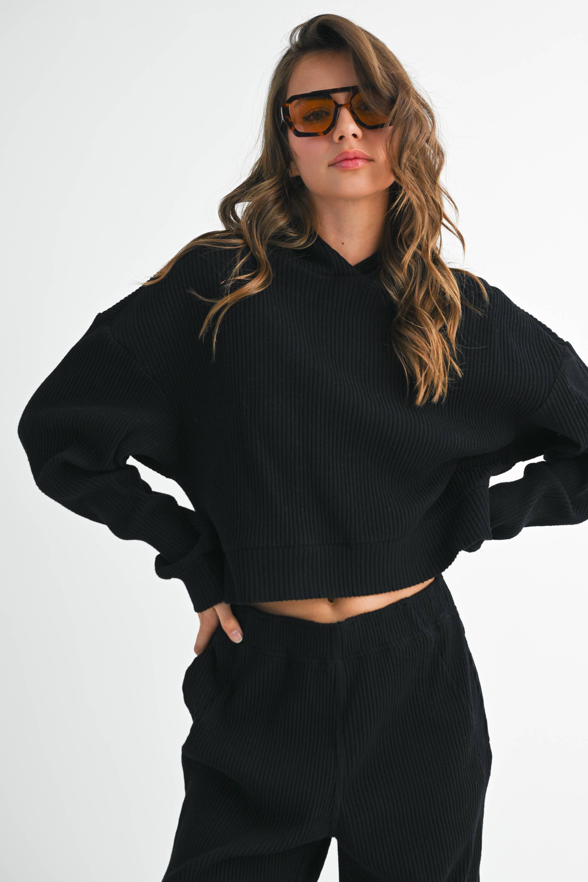 8483GK Cropped Ribbed Hoodie Pullover T-Shirts, Sweatshirt | PodTeesHub.com