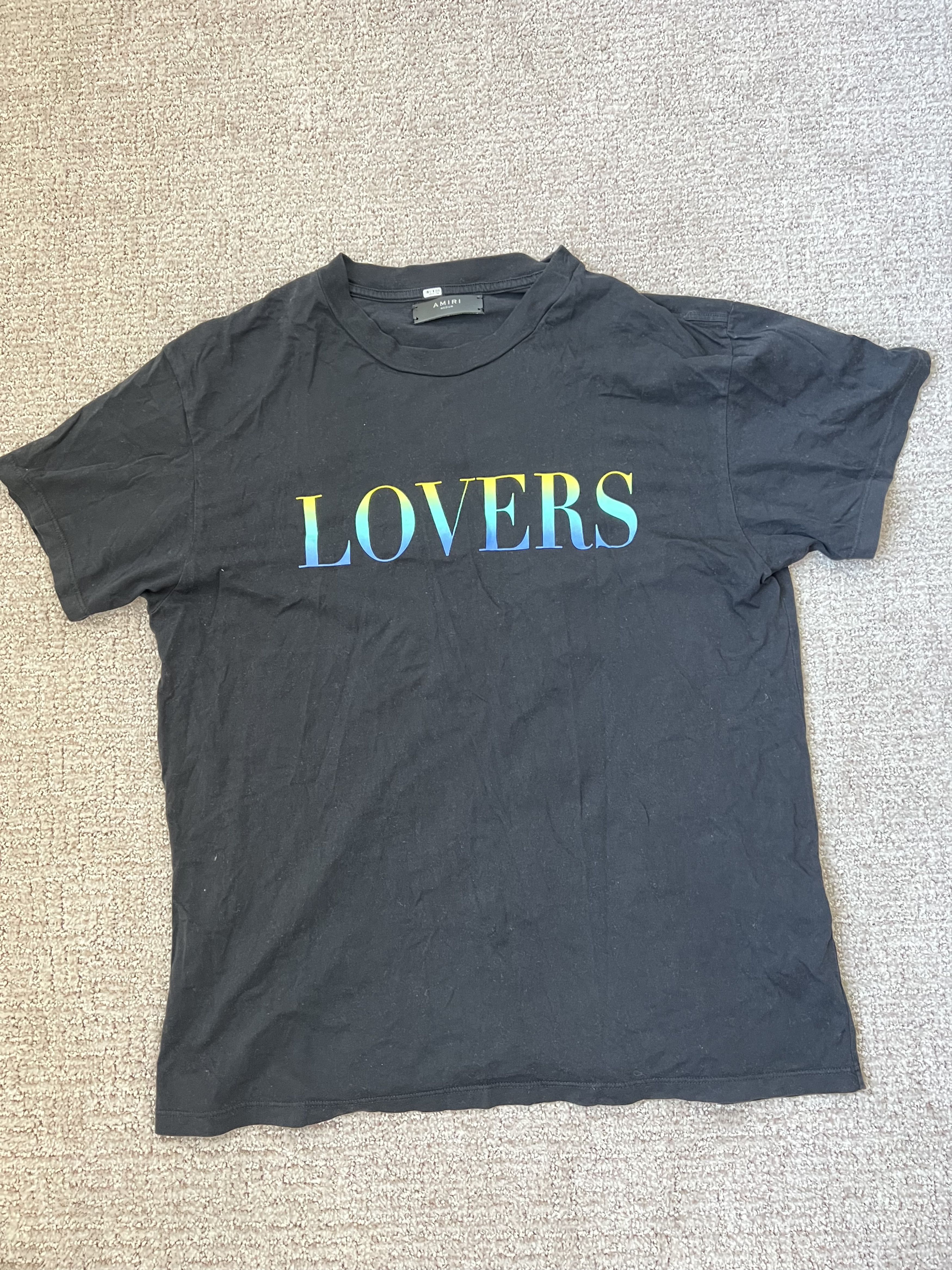 Amiri Lovers Graphic Tee Black Size M Hoodie, Sweatshirt | PodTeesHub.com