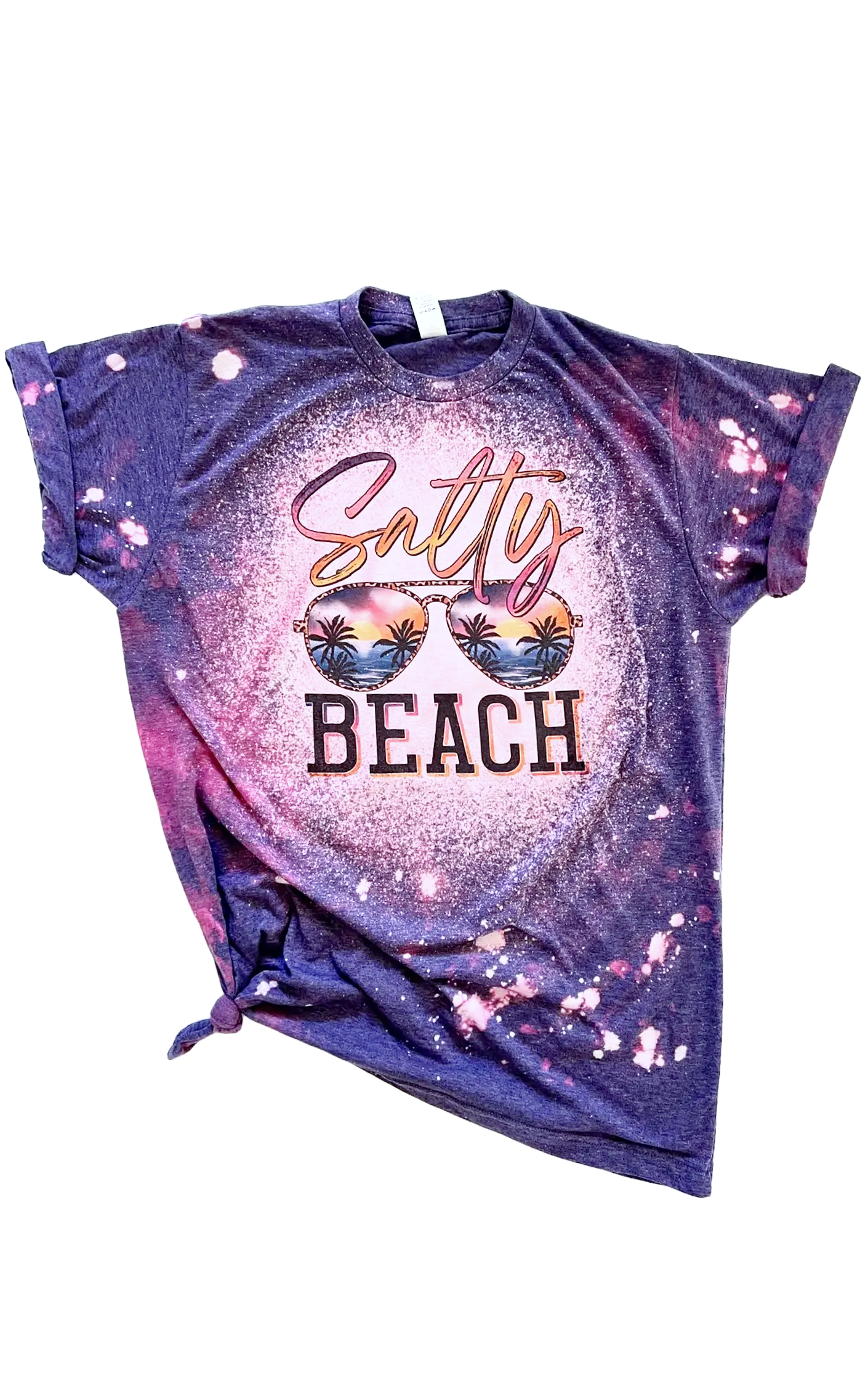 Salty Beach Bleached Tee Hoodie, Sweatshirt | PodTeesHub.com