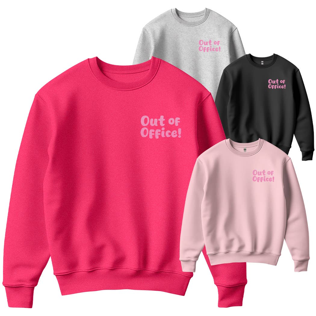 Out of Office Glitter Logo Print Fleece Sweatshirt T-Shirts, Hoodie | PodTeesHub.com