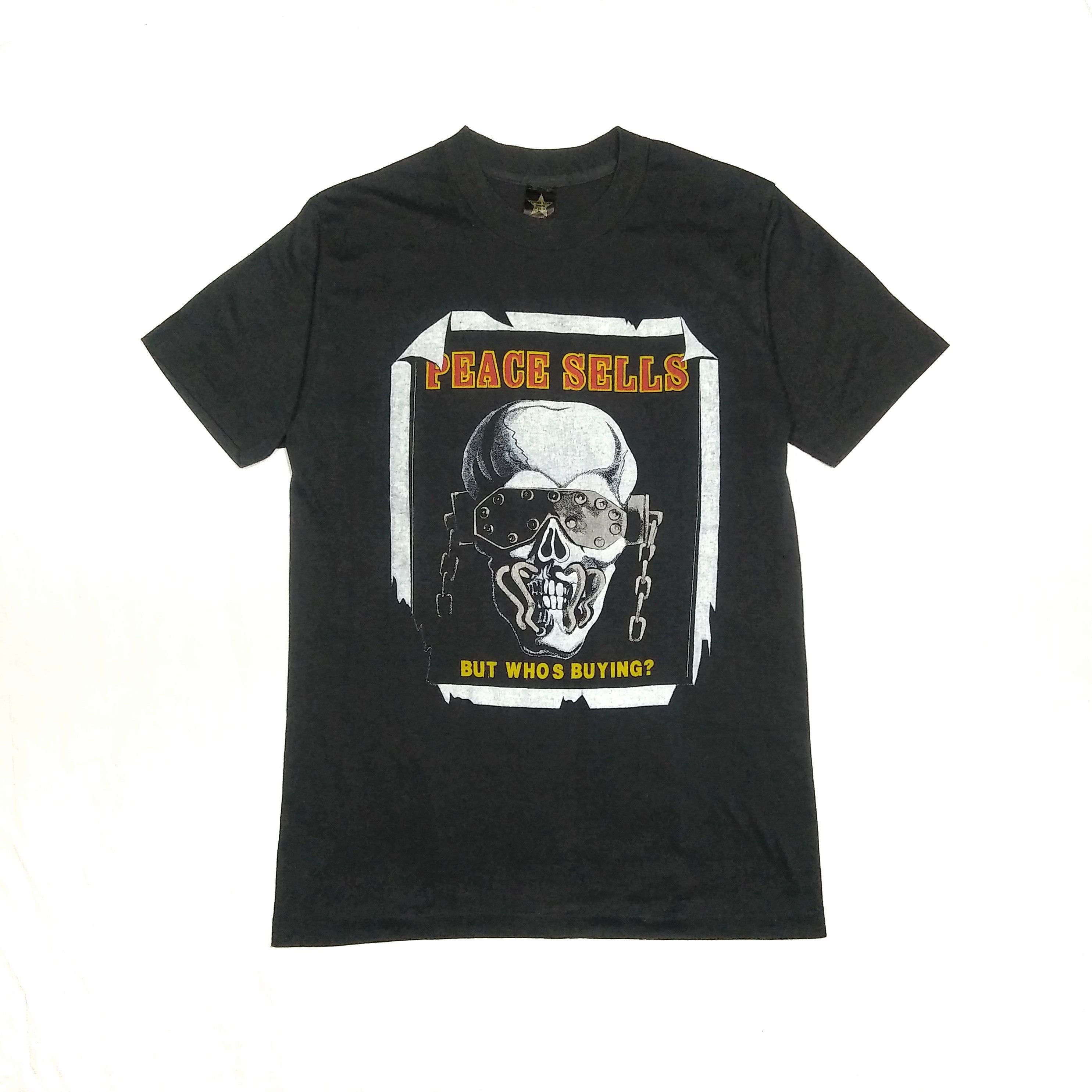 Vintage 80s Megadeth Peace Sells Who S Buying Uk Tour Shirt Hoodie, Sweatshirt | PodTeesHub.com