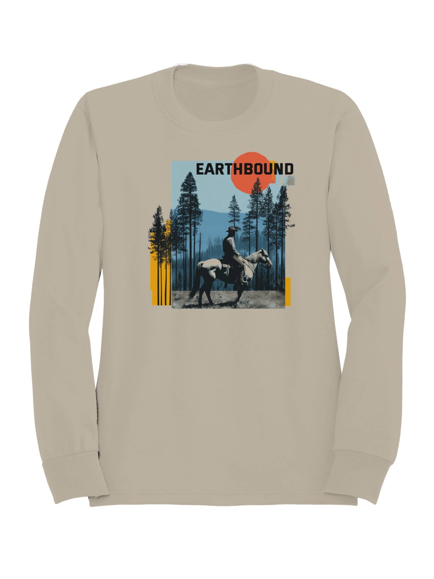 Earthbound Cowboy Wilderness Art Men's Sweatshirt T-Shirts, Hoodie | PodTeesHub.com