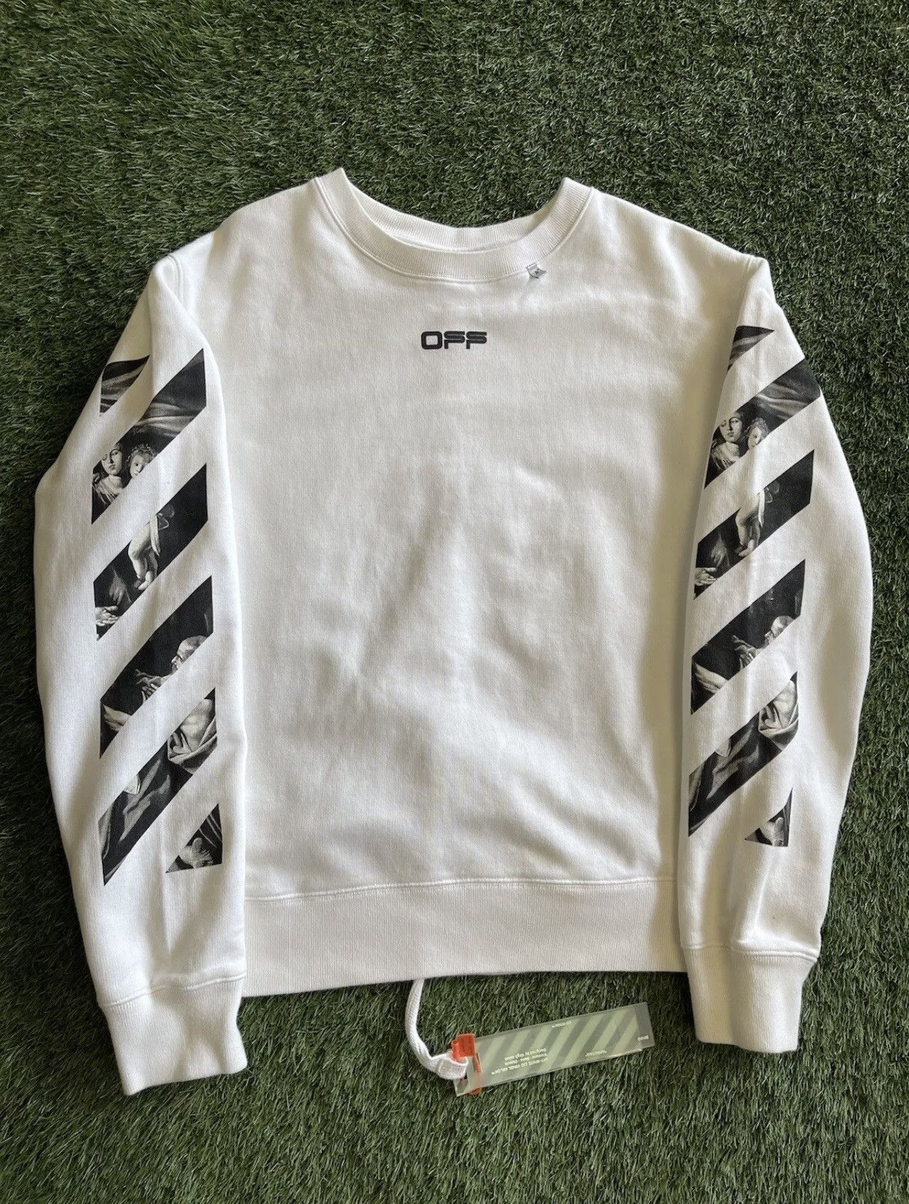 Off White Size L Off White Caravaggio Square Graphic Sweatshirt T-Shirts, Hoodie | PodTeesHub.com