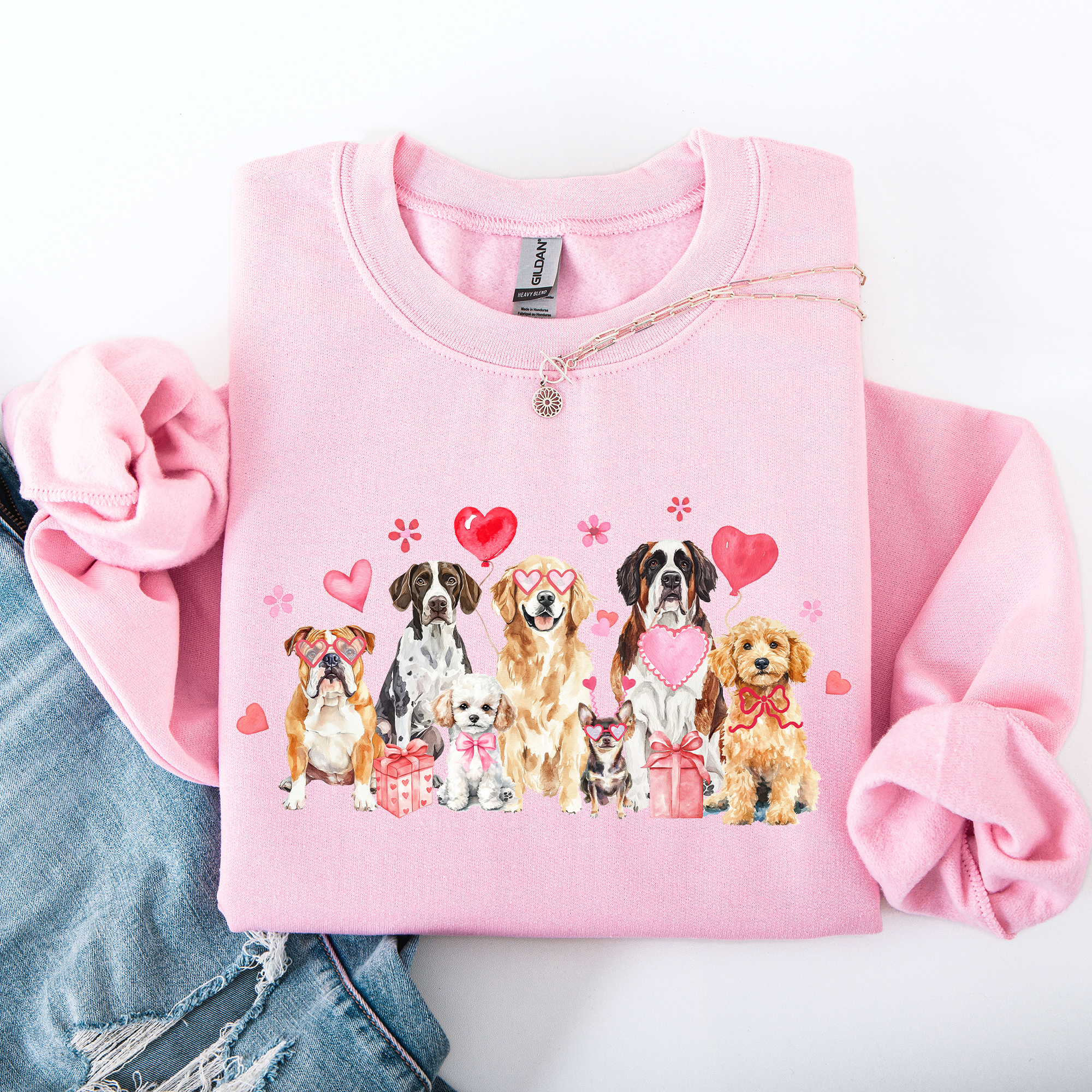 Valentine's Day Dogs, Adorable, Love Sweatshirt T-Shirts, Hoodie | PodTeesHub.com