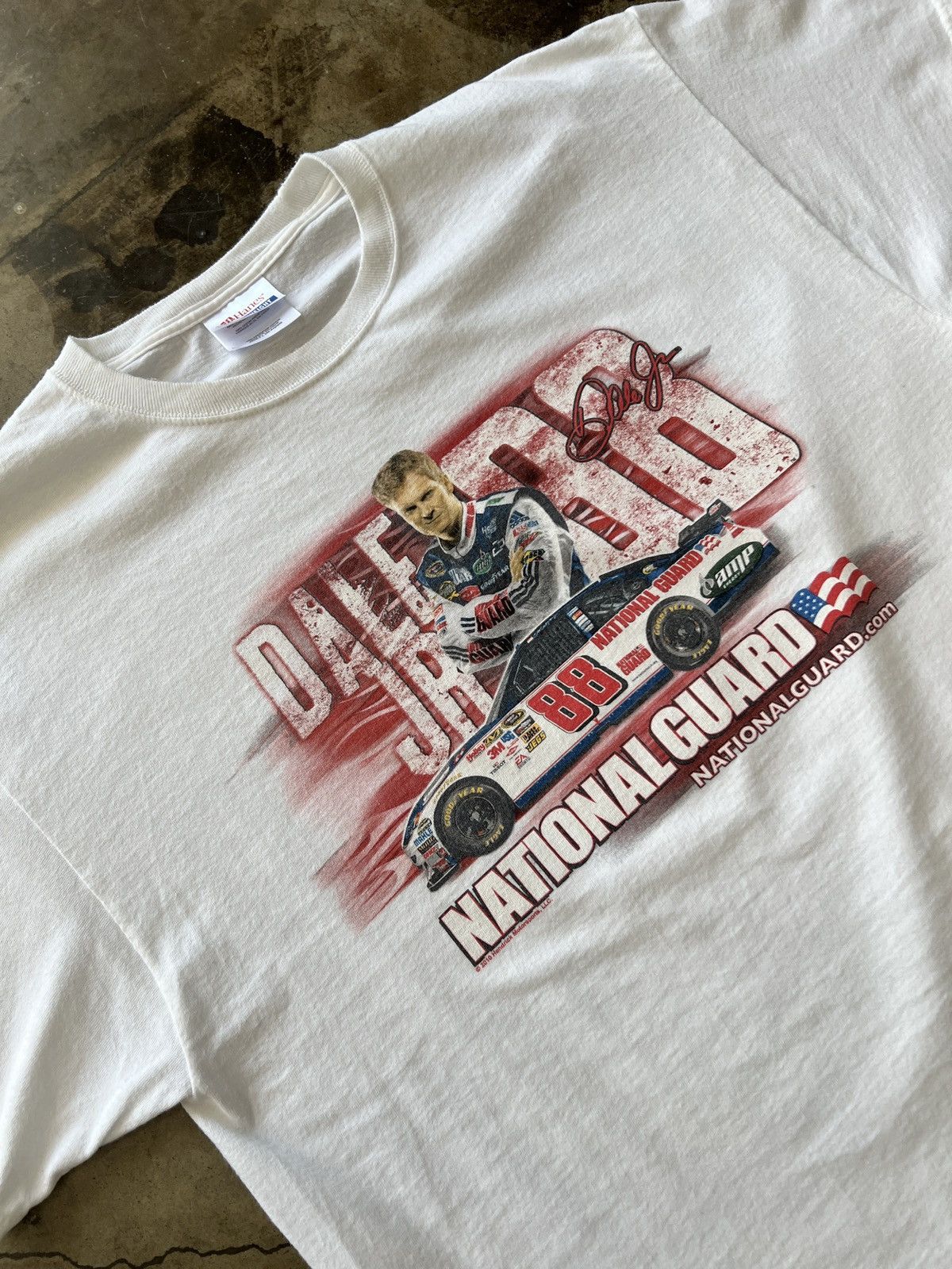 Vintage 2010 Dale Earnhardt Jr National Guard Tee Sz Large Hoodie, Sweatshirt | PodTeesHub.com