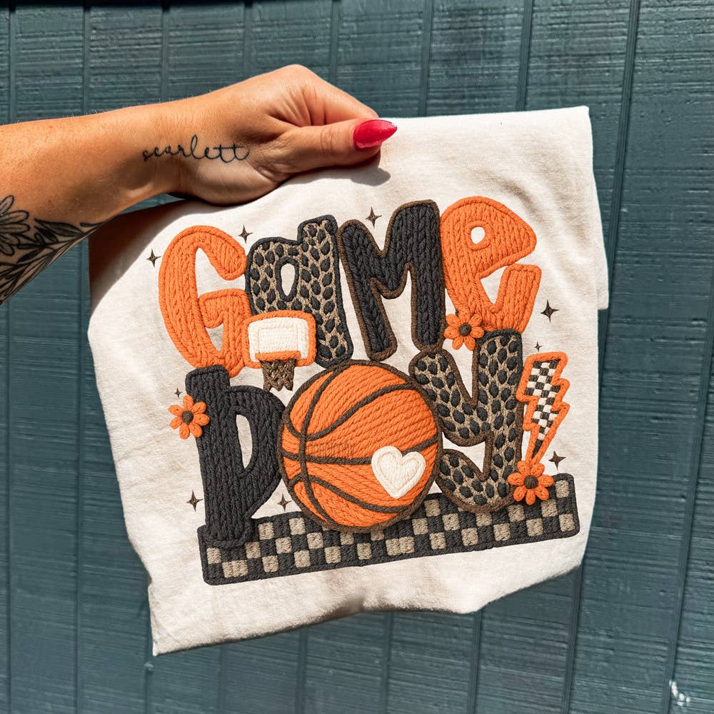 Faux Yarn Game Day Basketball Leopard Tee Hoodie, Sweatshirt | PodTeesHub.com
