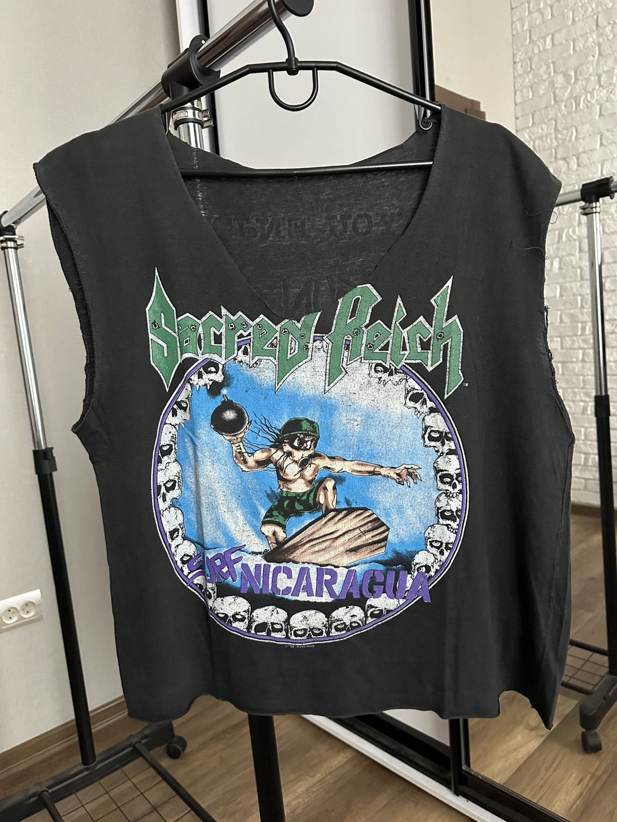 Band Tees 1988 Sacred Reich Surf Nicaragua Vintage Tour Band T Shirt Hoodie, Sweatshirt | PodTeesHub.com