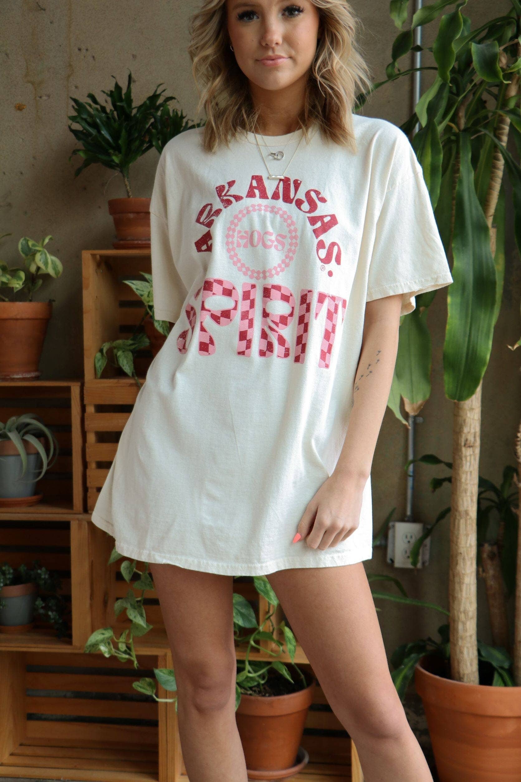 Arkansas Razorbacks Spirit Off White Thrifted Tee Hoodie, Sweatshirt | PodTeesHub.com