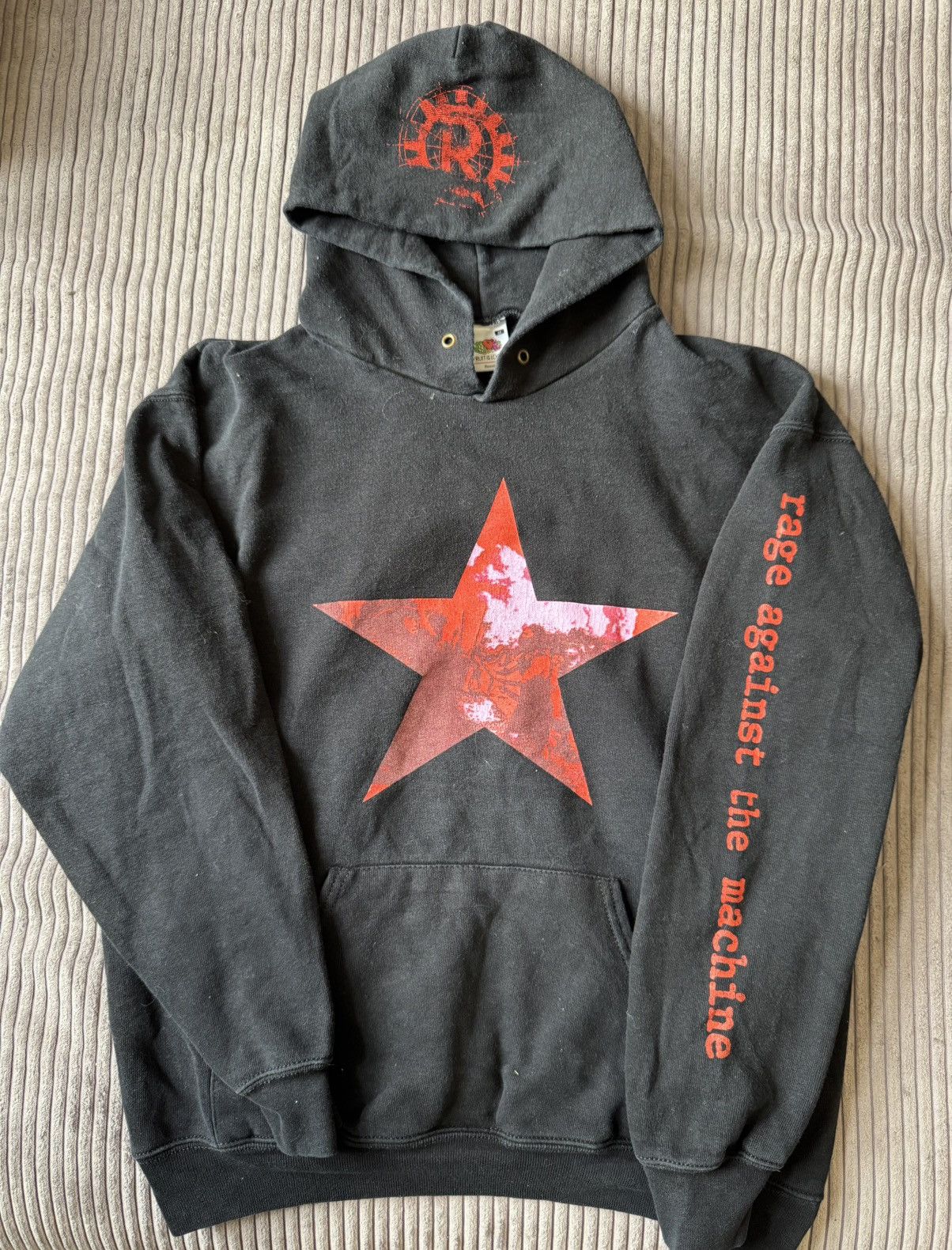 Band Tees Rare Vintage Rage Aginst The Machine Ratm Star Hoodie M Sweatshirt | PodTeesHub.com