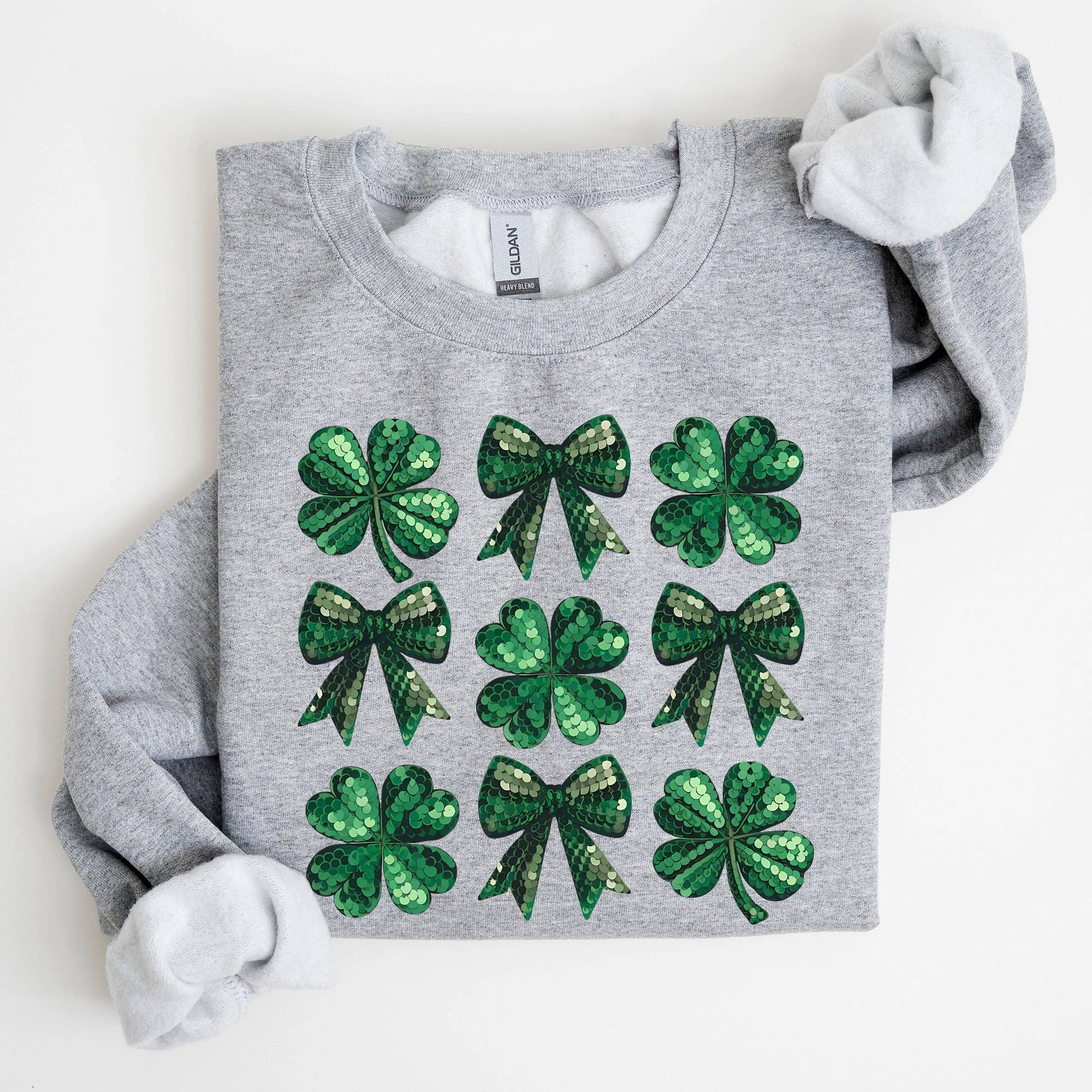 Sequin Style Shamrock, Clover St Patrick's Day Sweatshirt T-Shirts, Hoodie | PodTeesHub.com