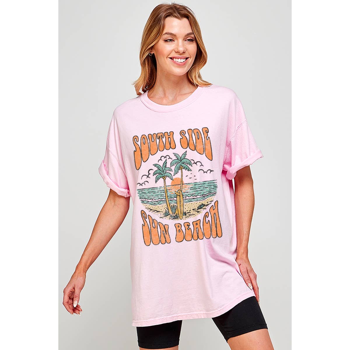 South Side Sun Beach   Vintage   Graphic  Oversized Tee Hoodie, Sweatshirt | PodTeesHub.com