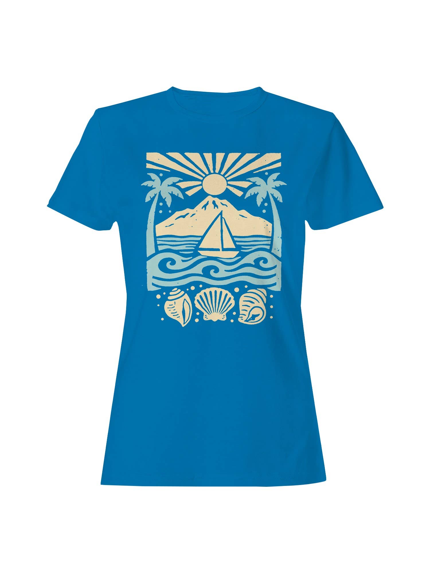 Sunset Sail On Tropical Waters Women's T-Shirt Hoodie, Sweatshirt | PodTeesHub.com