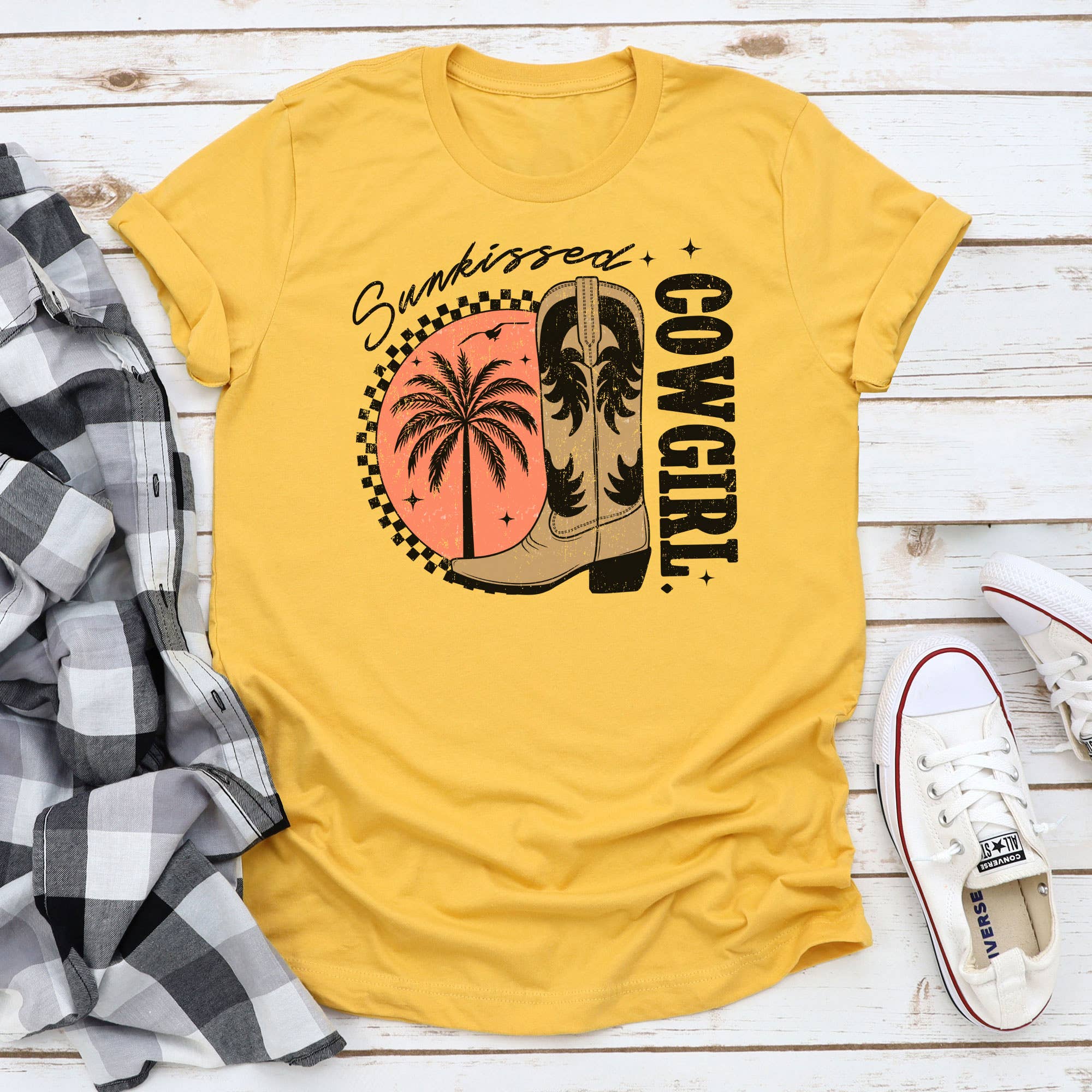 Western Sunkissed Cowgirl Graphic Tee Hoodie, Sweatshirt | PodTeesHub.com