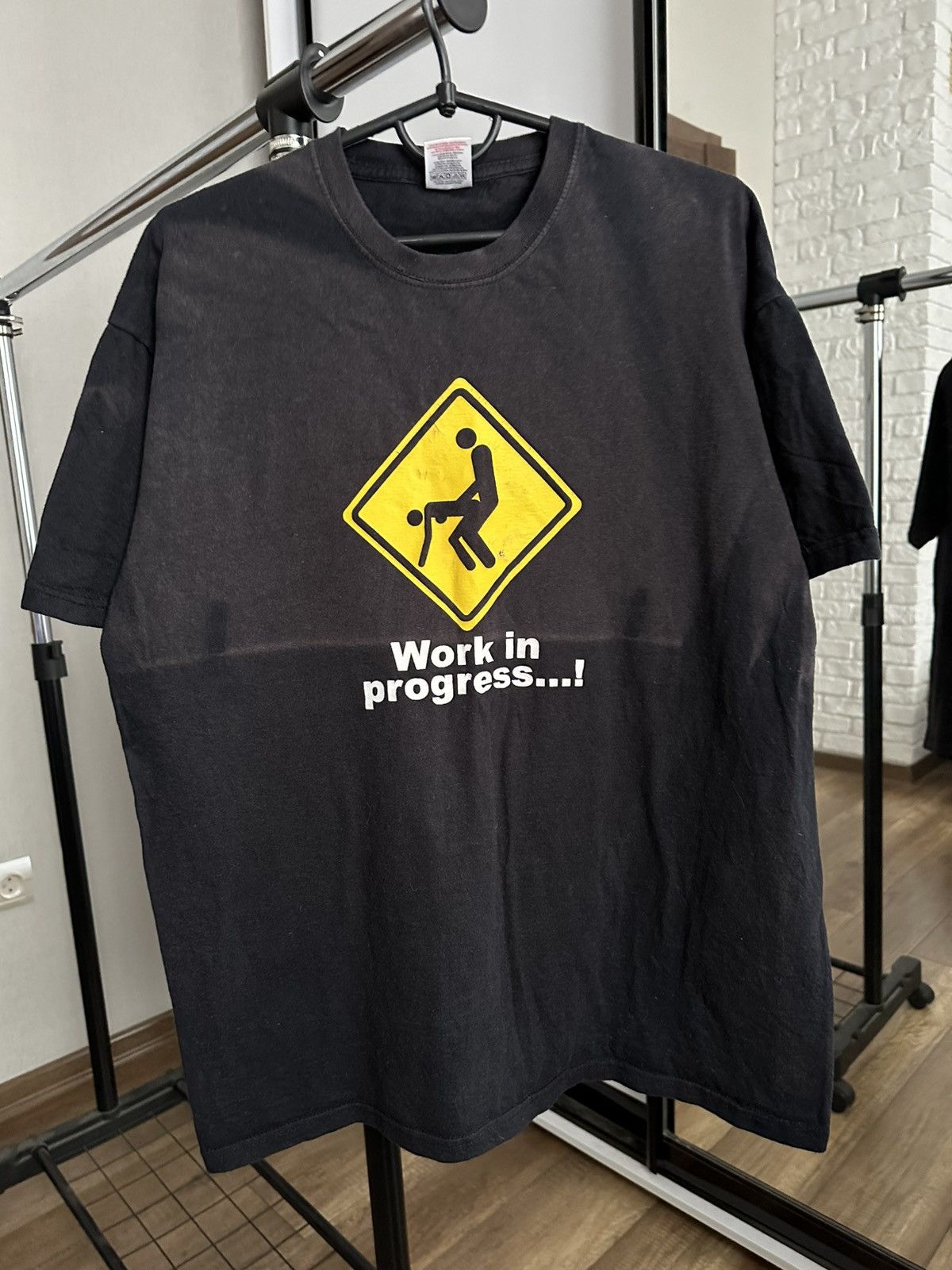 Vintage Work In Progress Vintage T Shirt Tee Humor Funny Sex Faded Hoodie, Sweatshirt | PodTeesHub.com