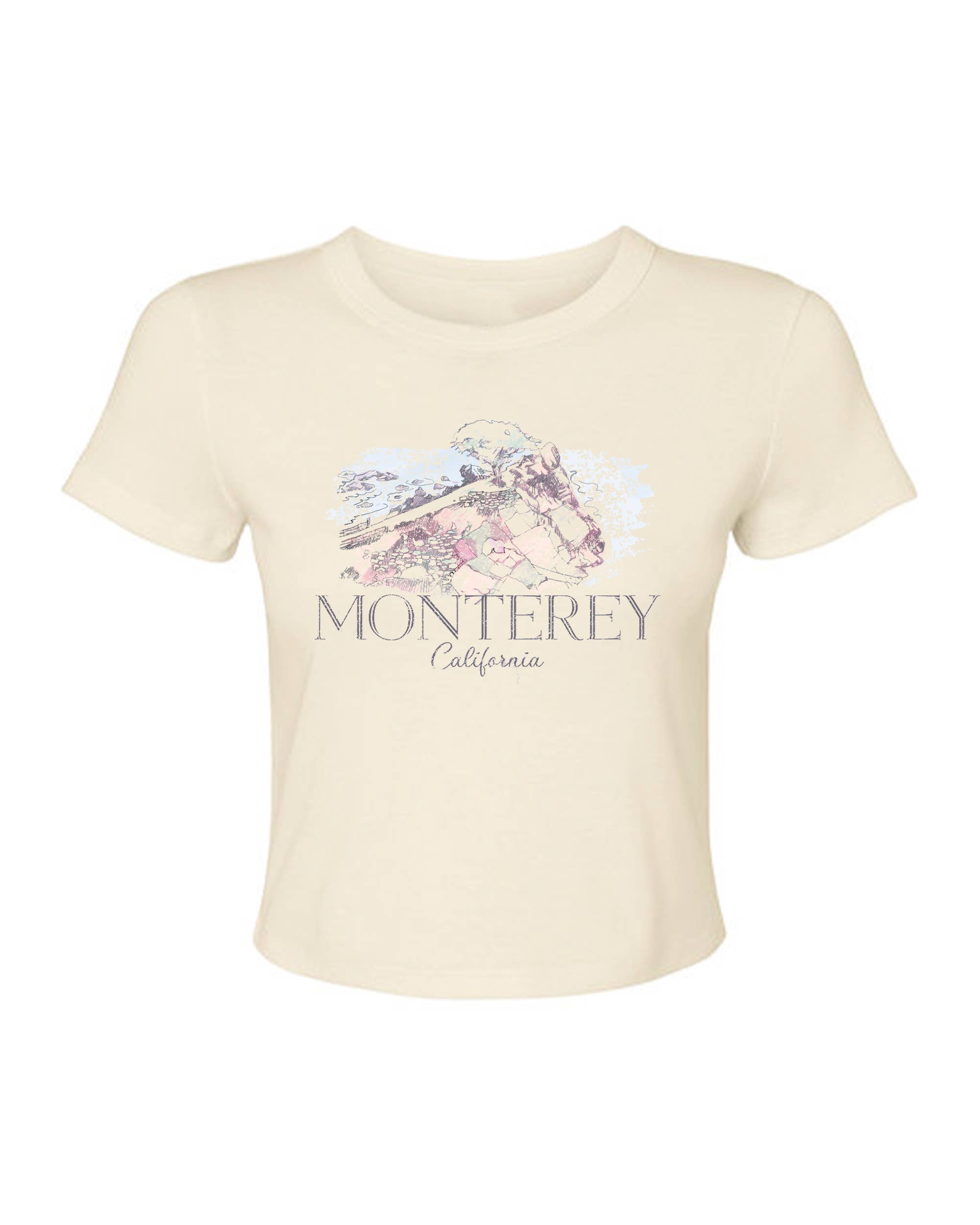Monterey Off White Micro Cropped Graphic Tee Hoodie, Sweatshirt | PodTeesHub.com