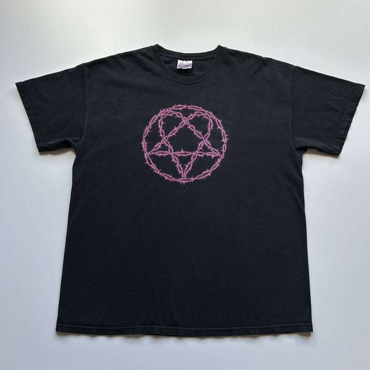 Vintage 2004 H I M Heartagram Barbed Wire Graphic T Shirt Xl Hoodie, Sweatshirt | PodTeesHub.com