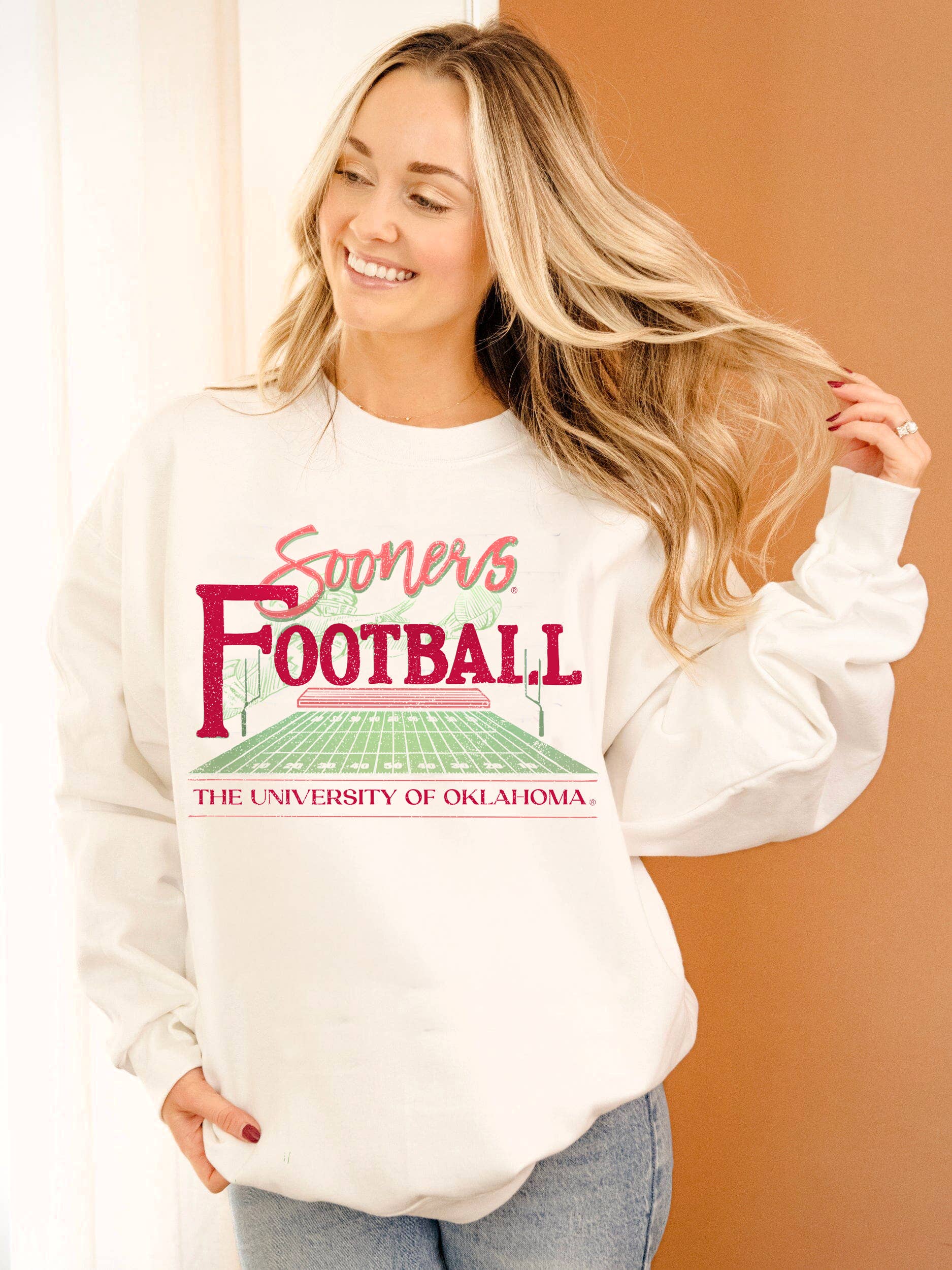 Ou Oklahoma Sooners Football Field White Sweatshirt T-Shirts, Hoodie | PodTeesHub.com