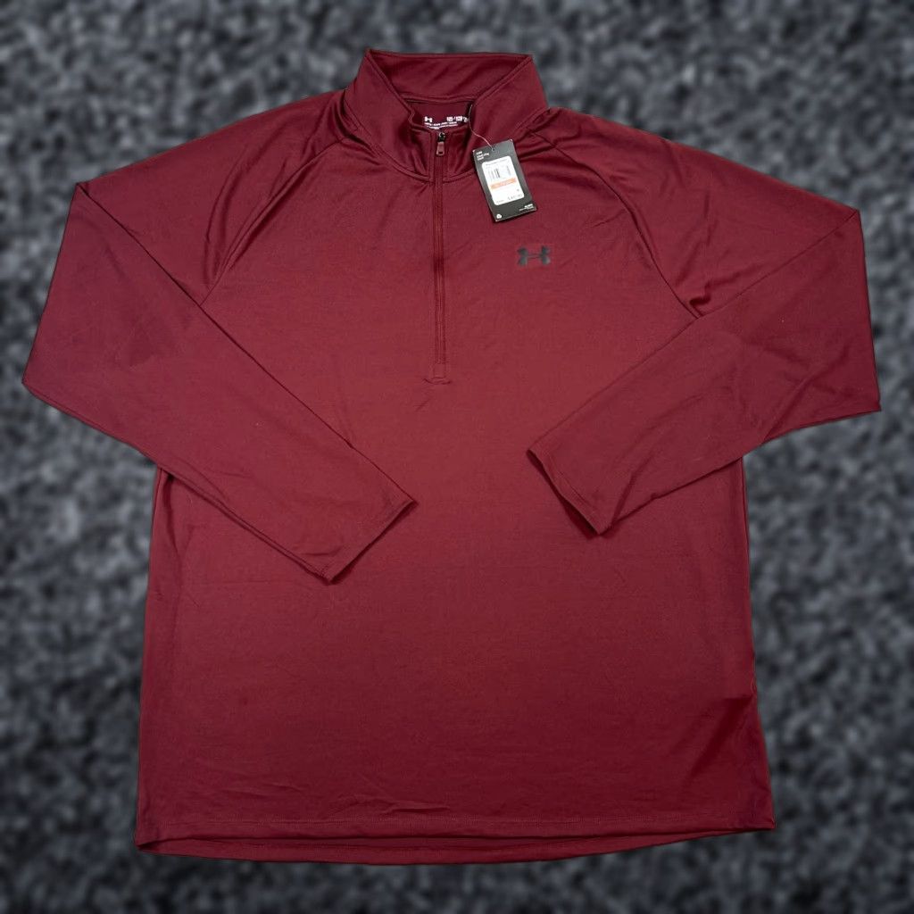 Armour Under Armour Pullover Shirt Mens 3xlt Maroon Nwt Tech 2 0 1 2 Zip Loose Fit Top Hoodie, Sweatshirt | PodTeesHub.com