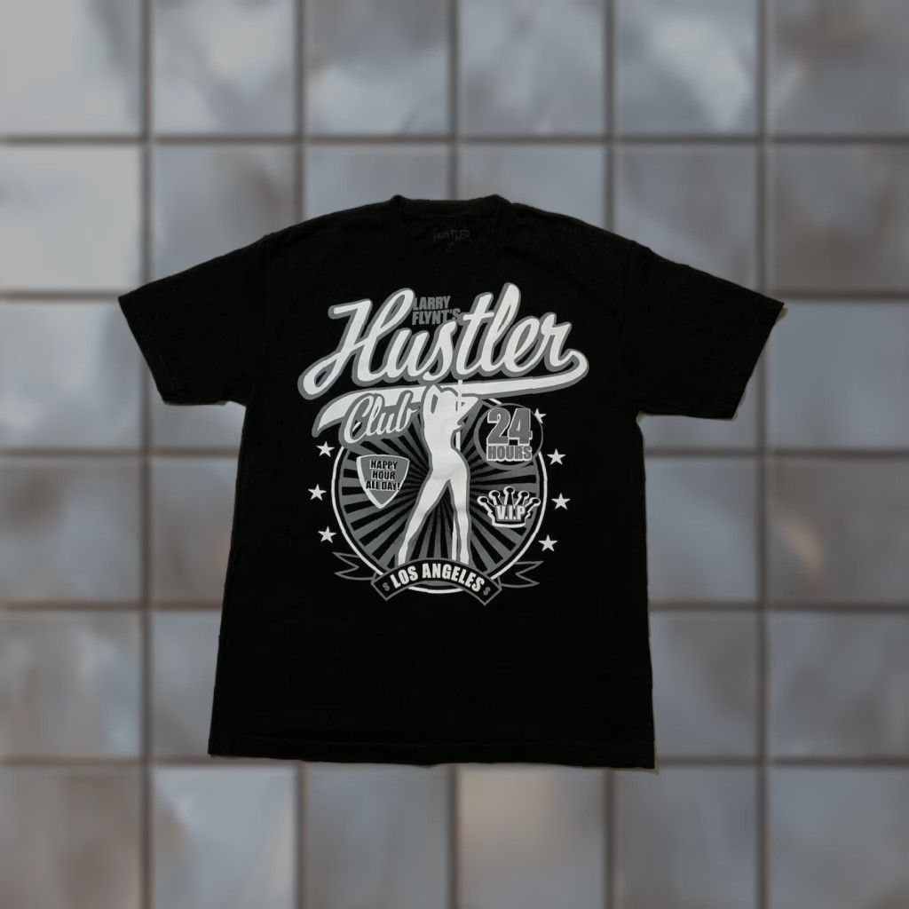 Vintage Hustler Larry Flynt S Hustler Club Los Angeles Stripper Pole Black Graphic Y2k T Shi T-Shirts, Hoodie, Sweatshirt