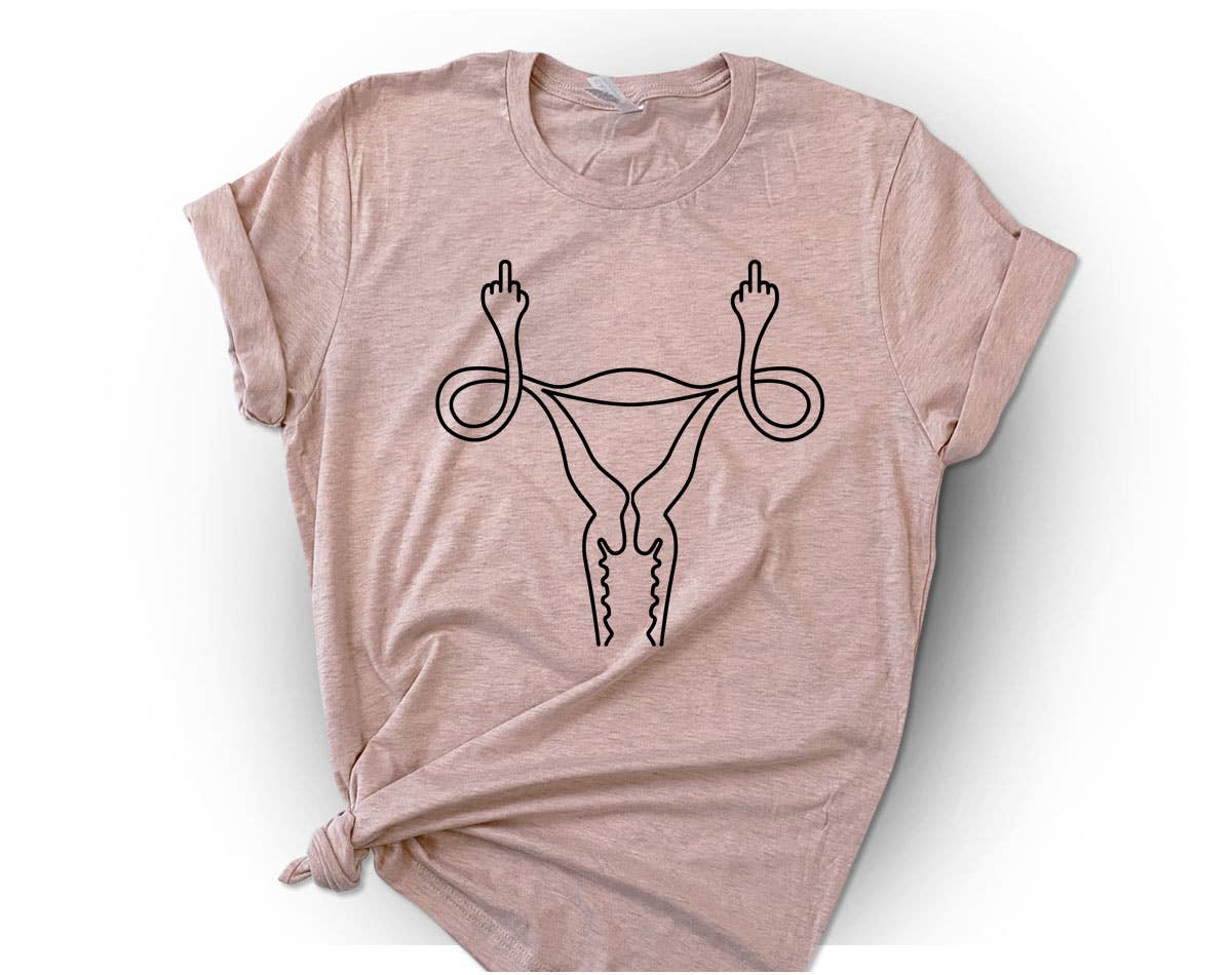 Middle Finger Uterus - Pro Choice Roe Vs Wade T-Shirt Hoodie, Sweatshirt | PodTeesHub.com