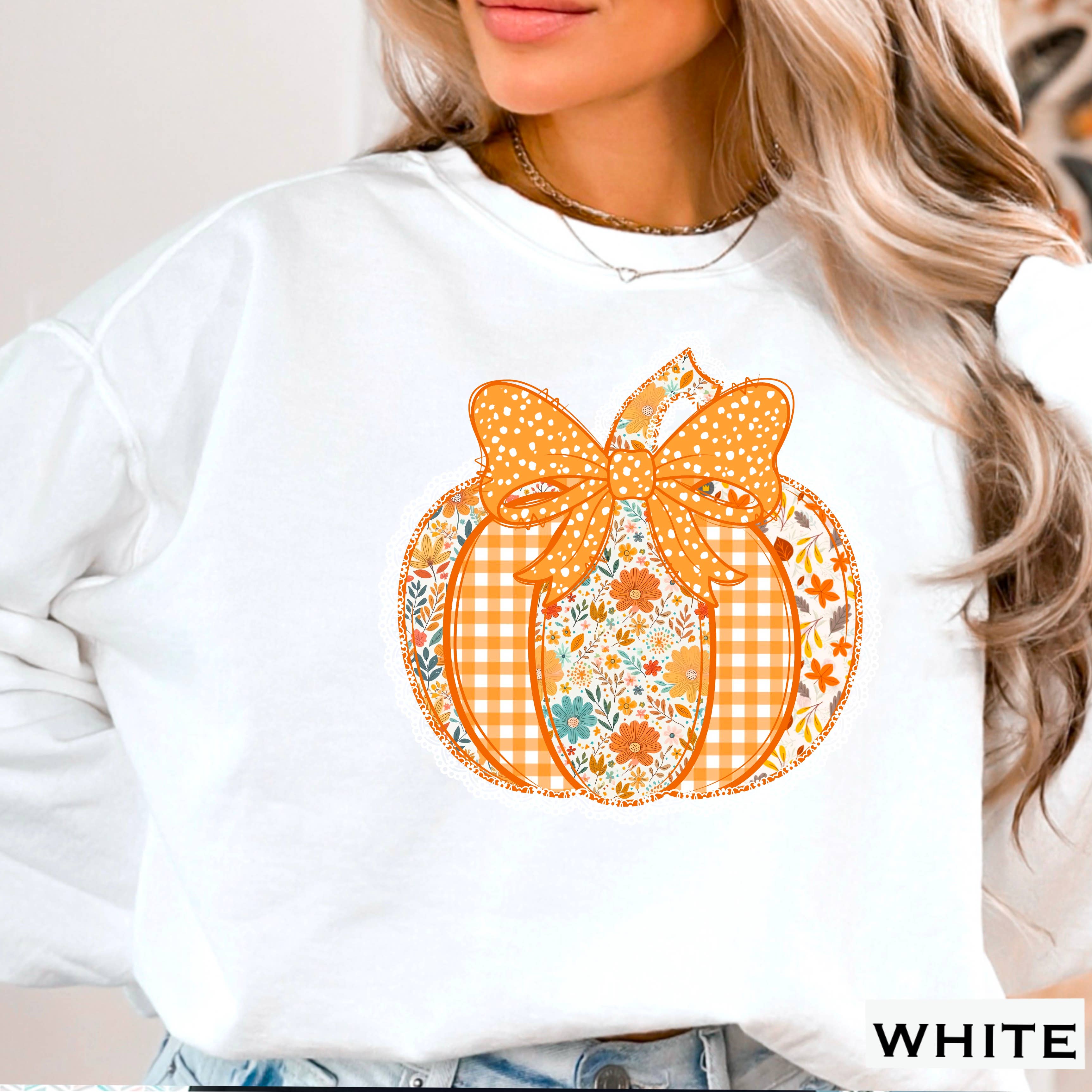 Lace Floral Pumpkin Fall Graphic Sweatshirt T-Shirts, Hoodie | PodTeesHub.com