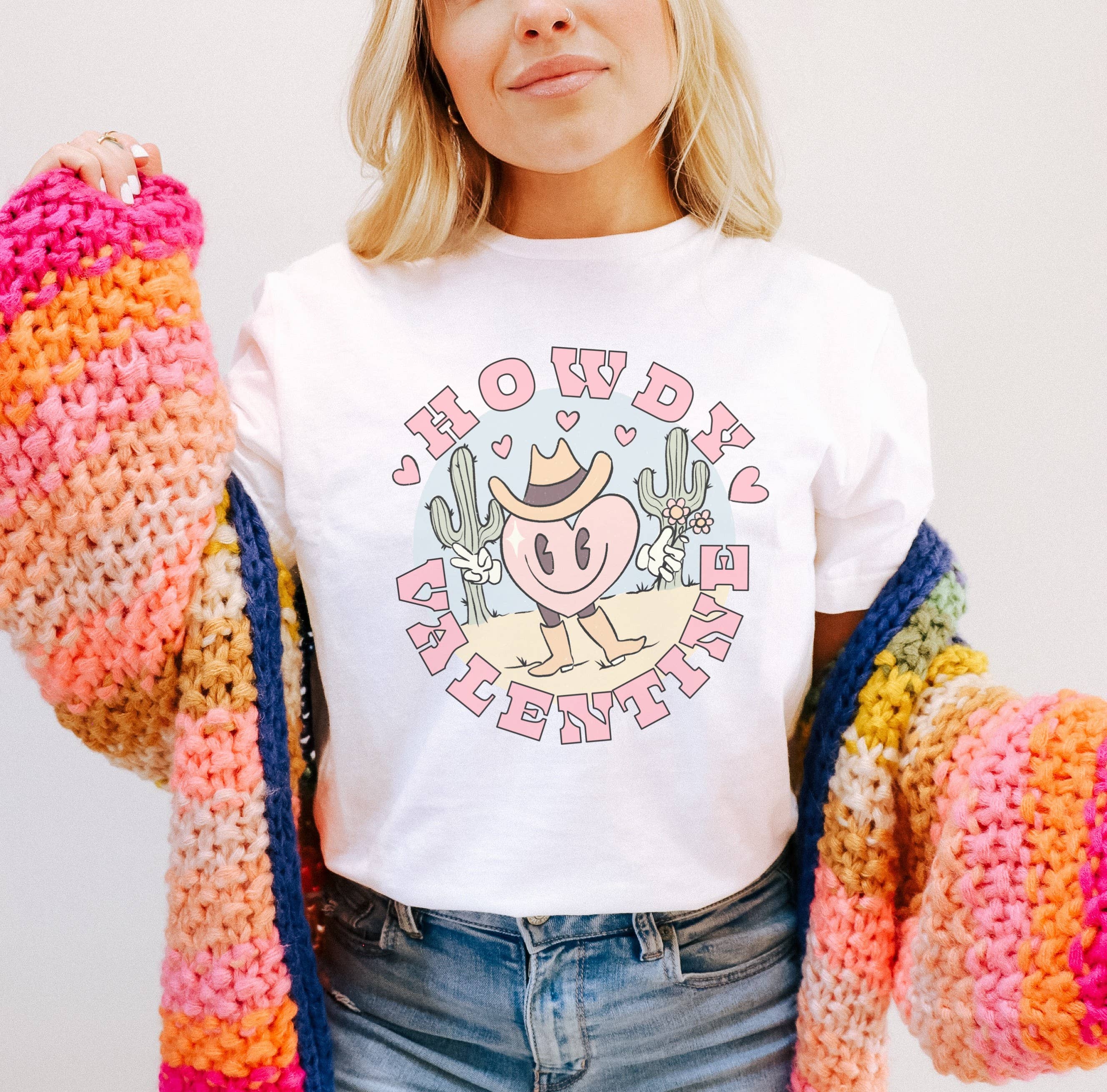 Howdy Valentine Heart | Valentines Day Graphic Tee Hoodie, Sweatshirt | PodTeesHub.com
